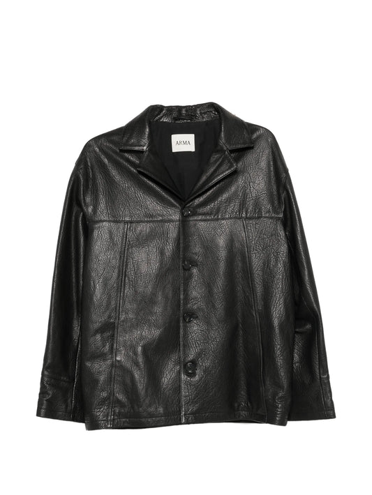 Jack leather button-up jacket
