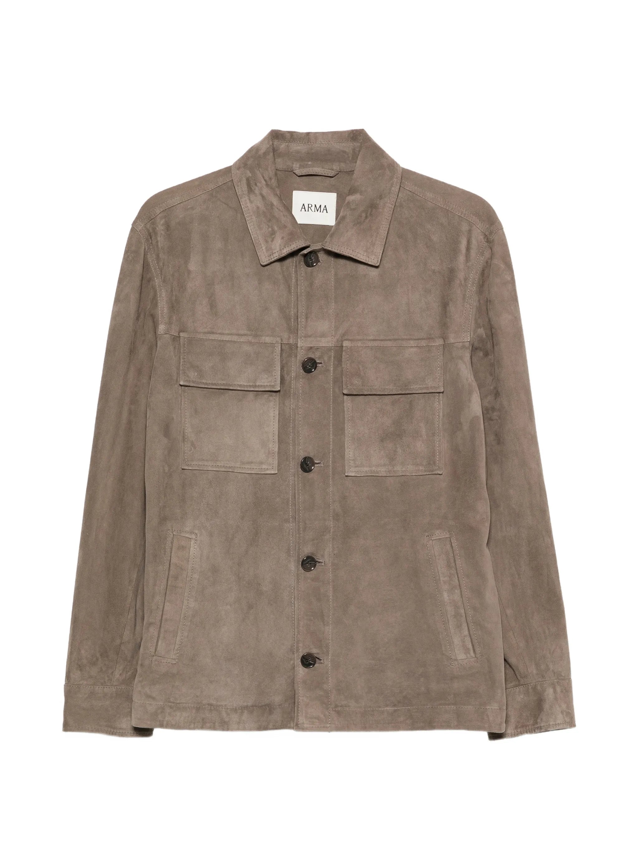 suede flap-pocket shirt jacket