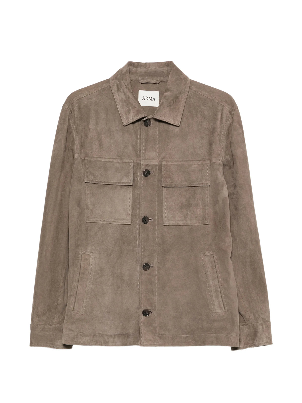 suede flap-pocket shirt jacket