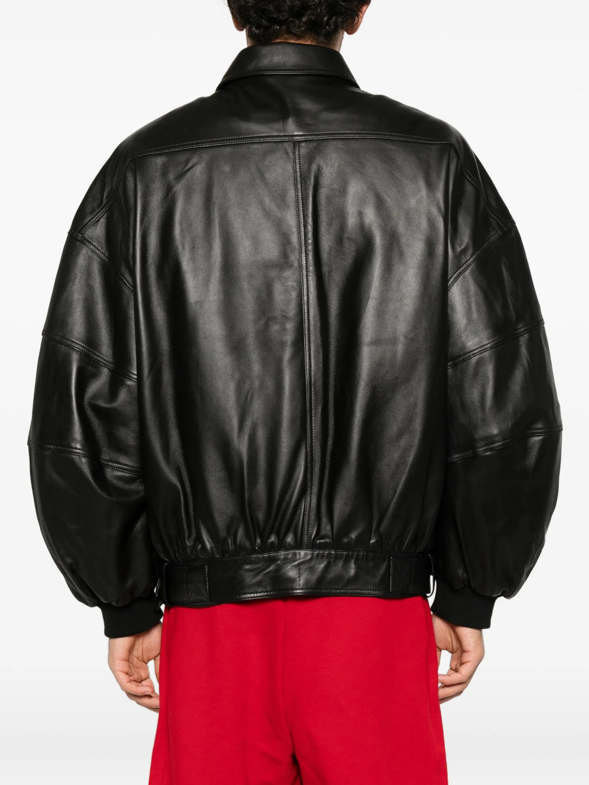 Hustlers belted leather jacket