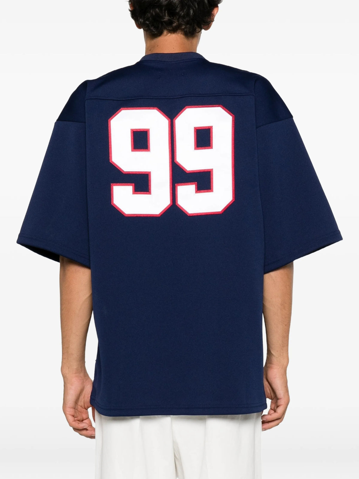 logo-patch V-neck T-shirt
