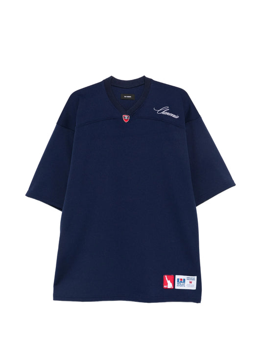 logo-patch V-neck T-shirt