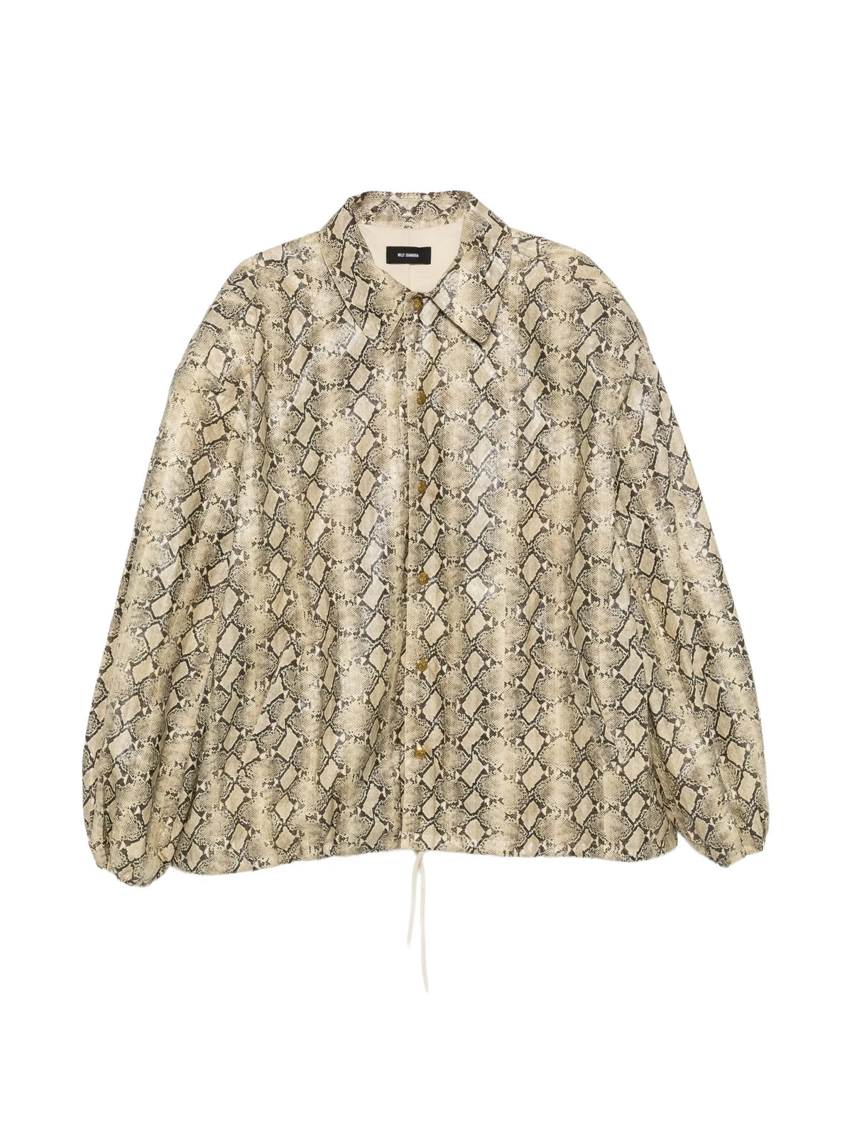 snake-print leather jacket