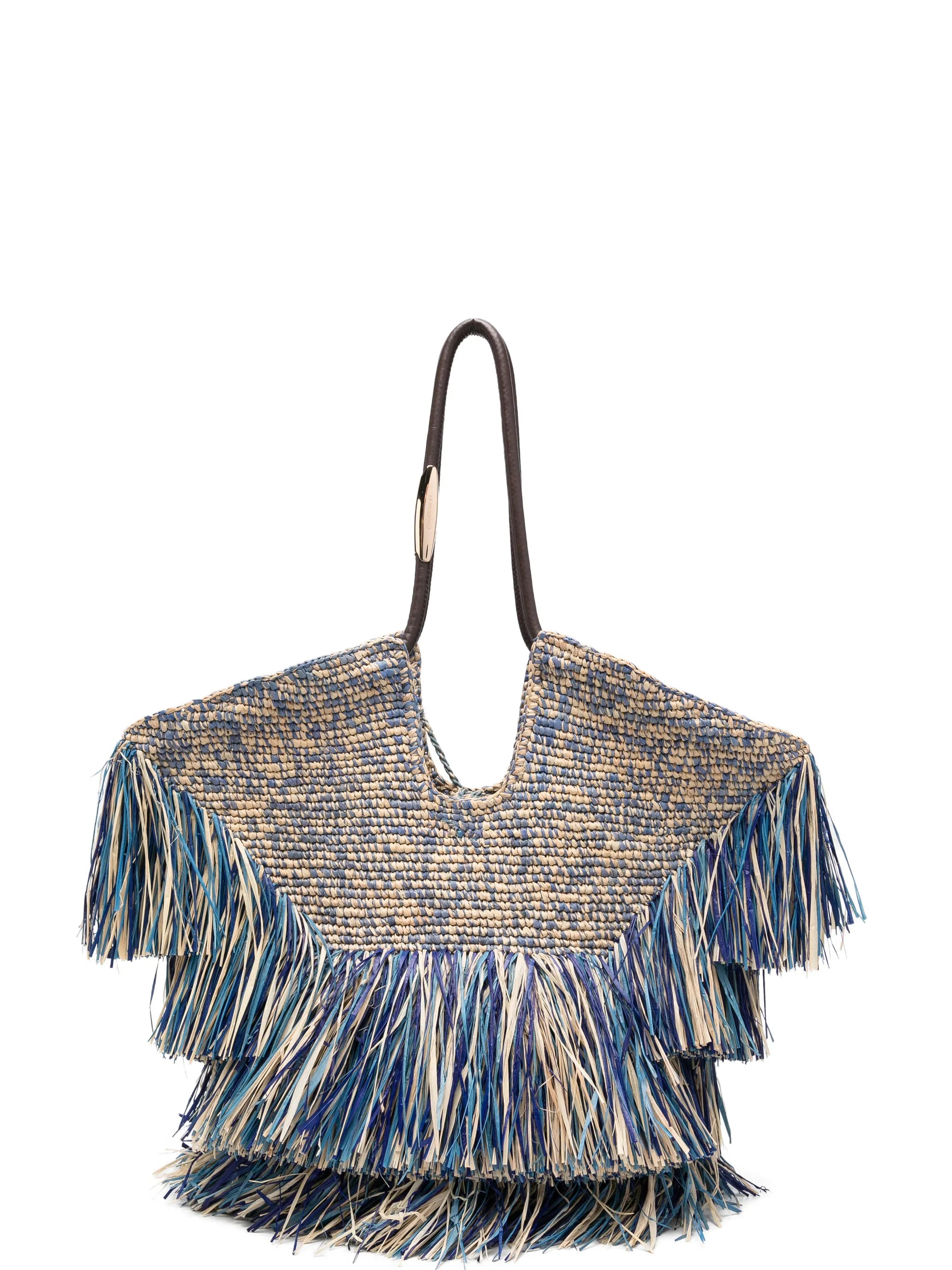 medium Goldentime fringed tote bag