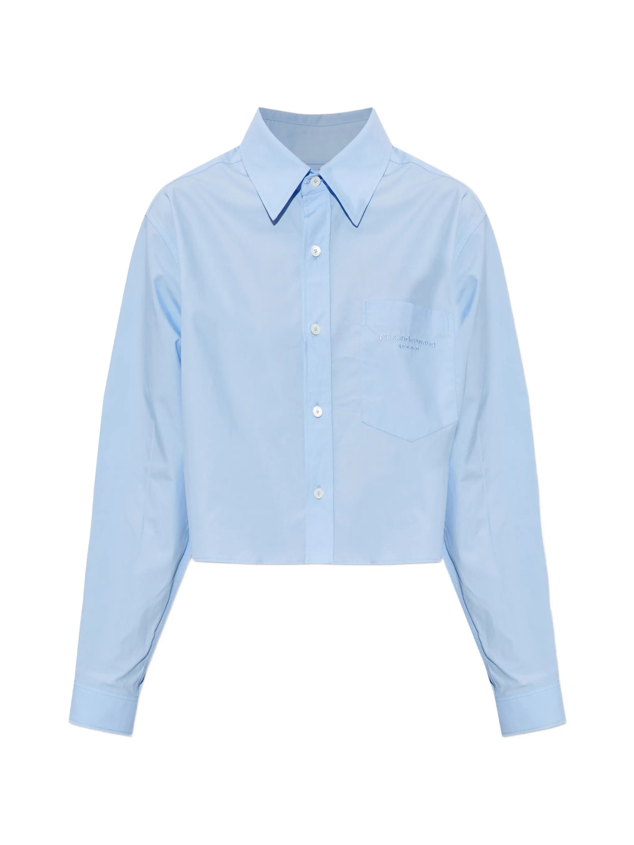 embroidered logo cropped shirt