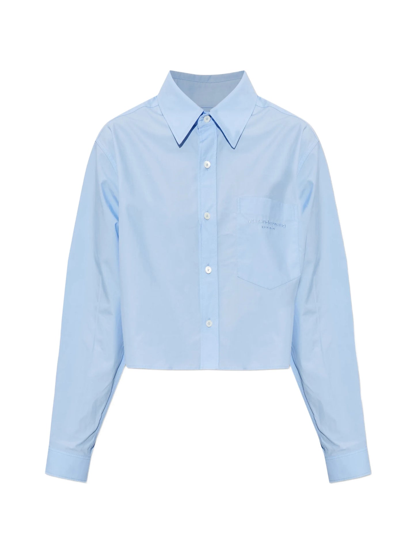 embroidered logo cropped shirt
