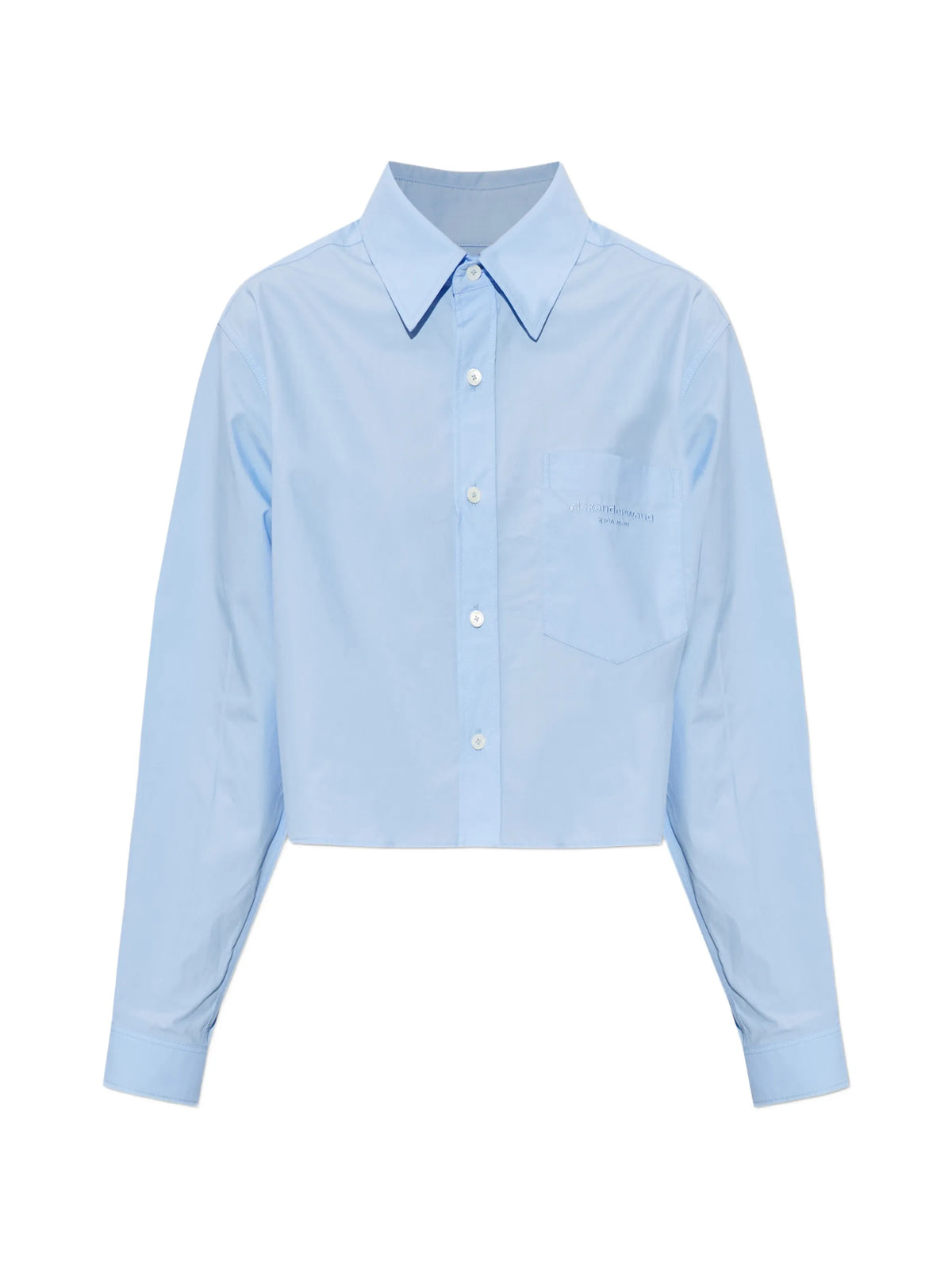 embroidered logo cropped shirt