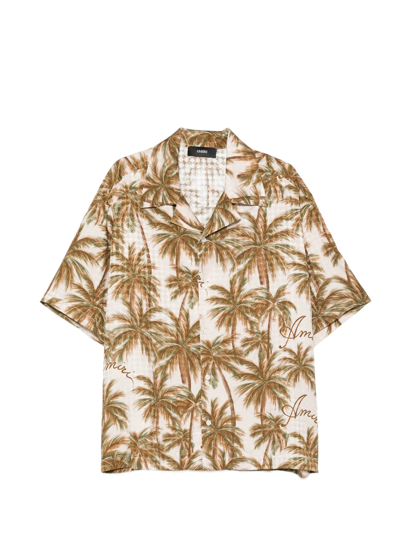palm-tree-print silk shirt