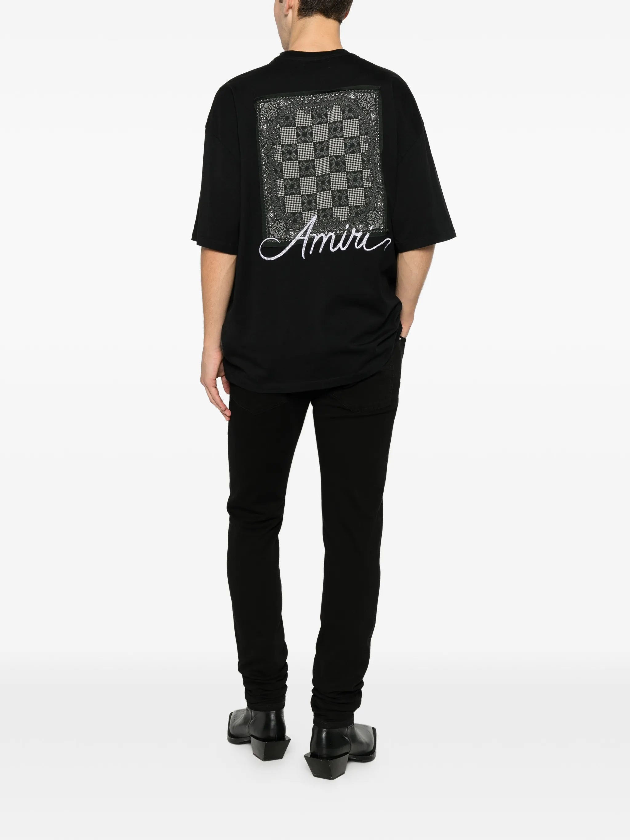 MA quad checkerboard oversized tee