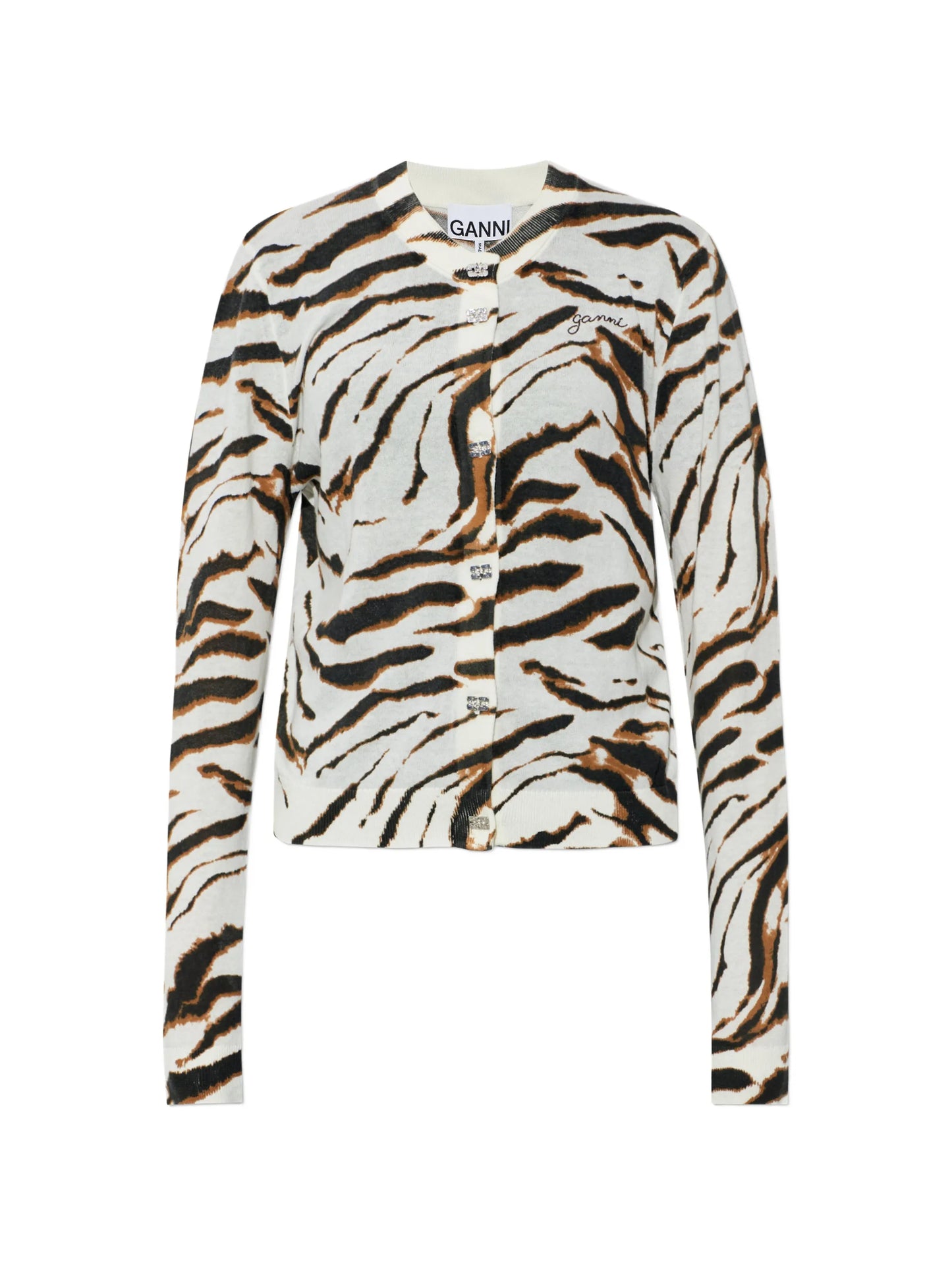 tiger-print cardigan