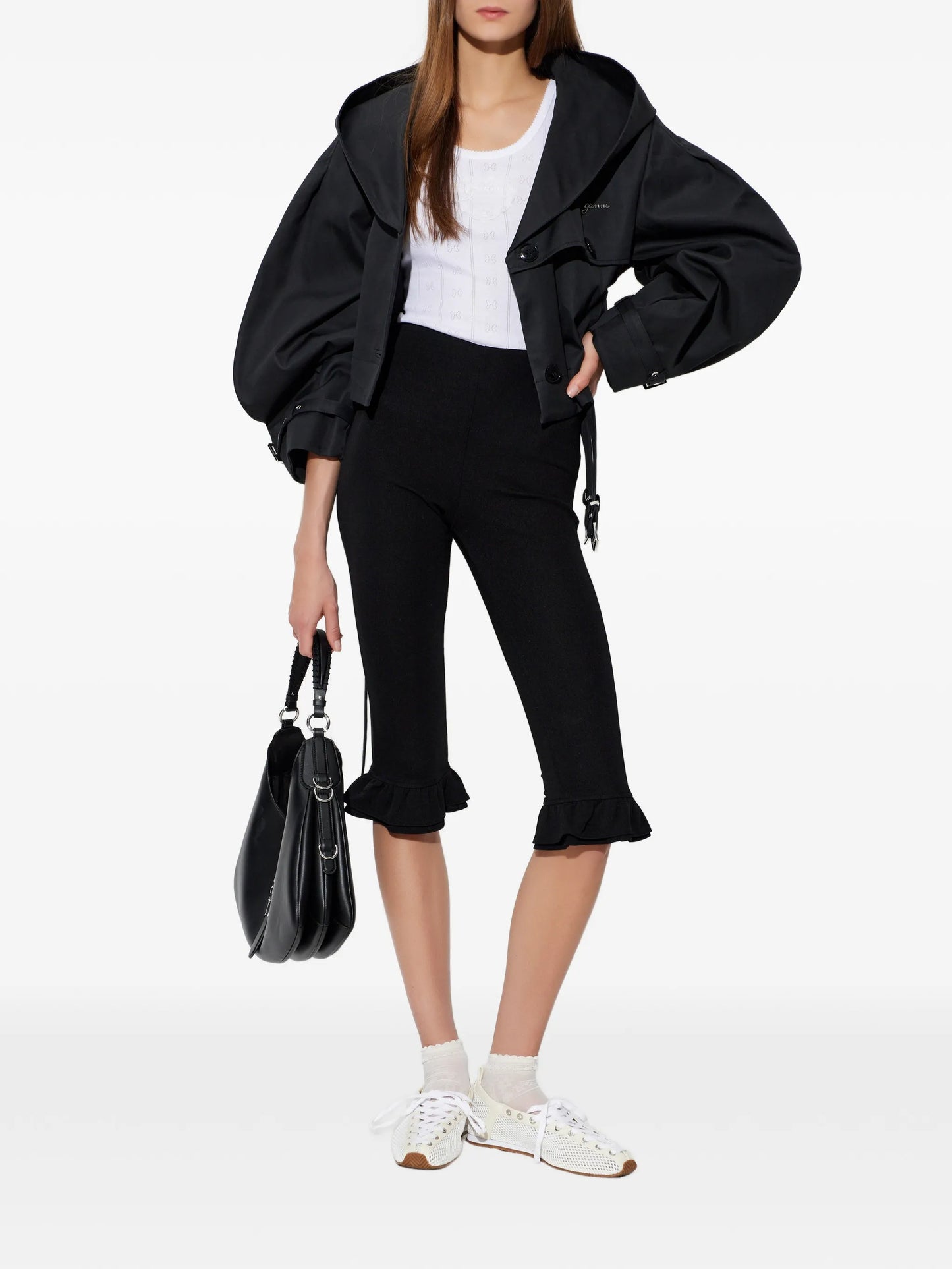 logo-patch pointelle-knit top