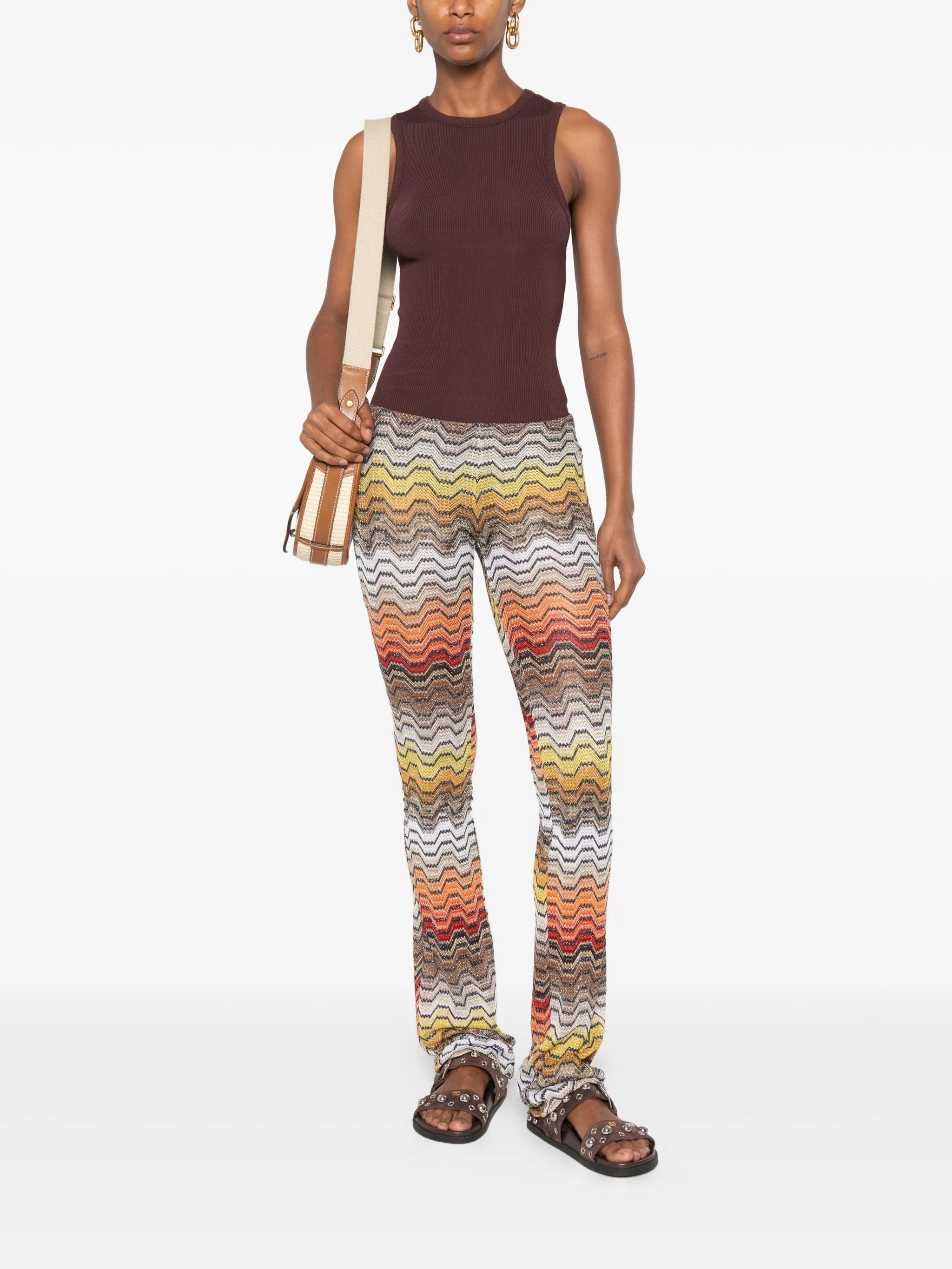 zigzag-knit trousers