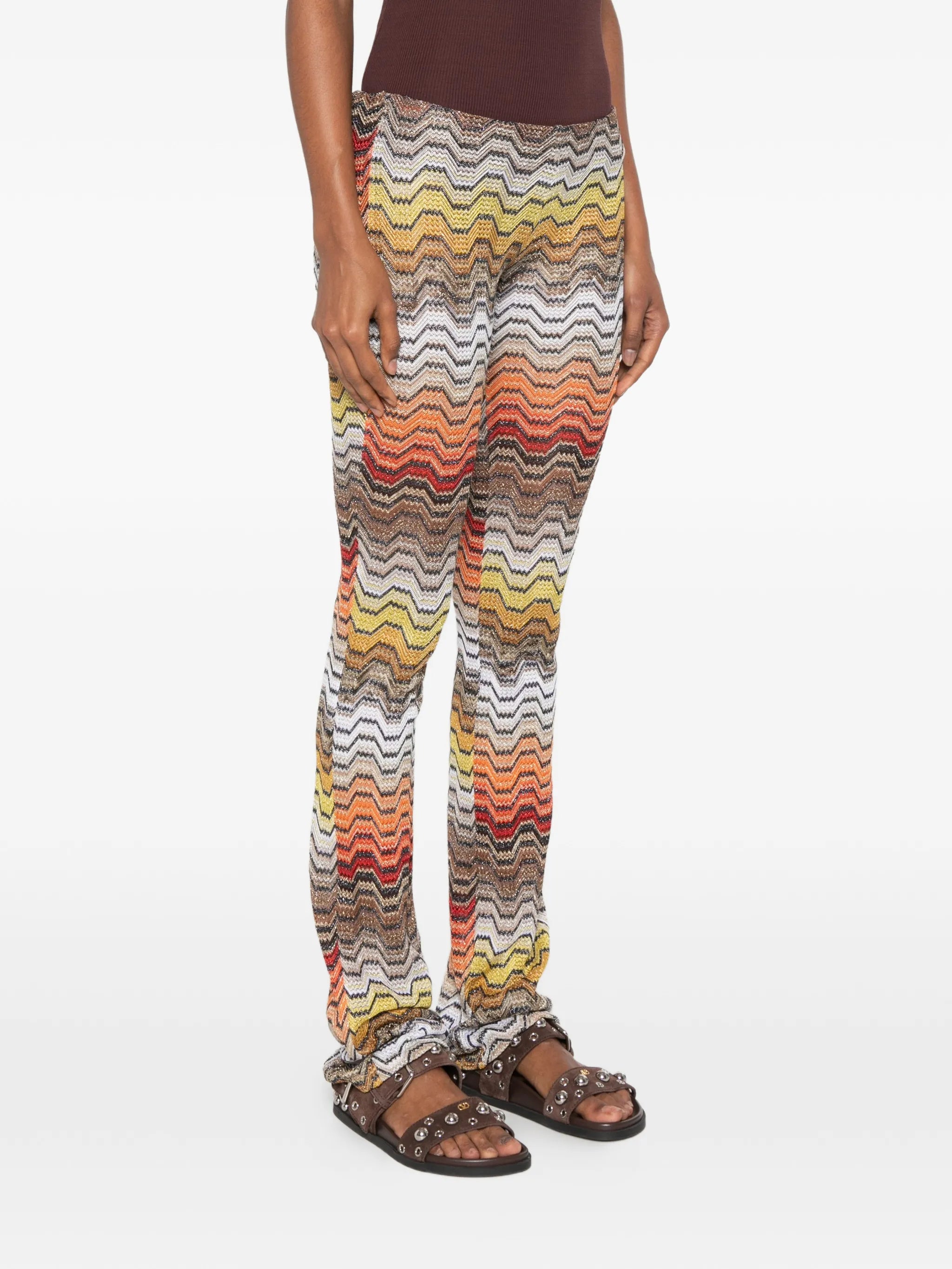 zigzag-knit trousers