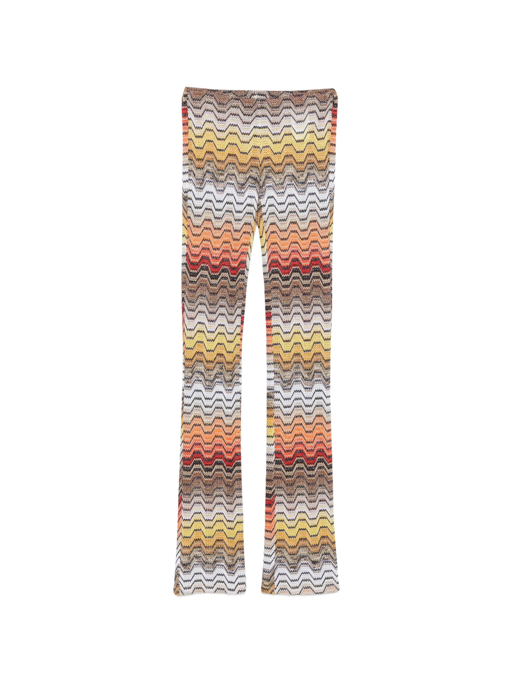 long trousers with greek motif