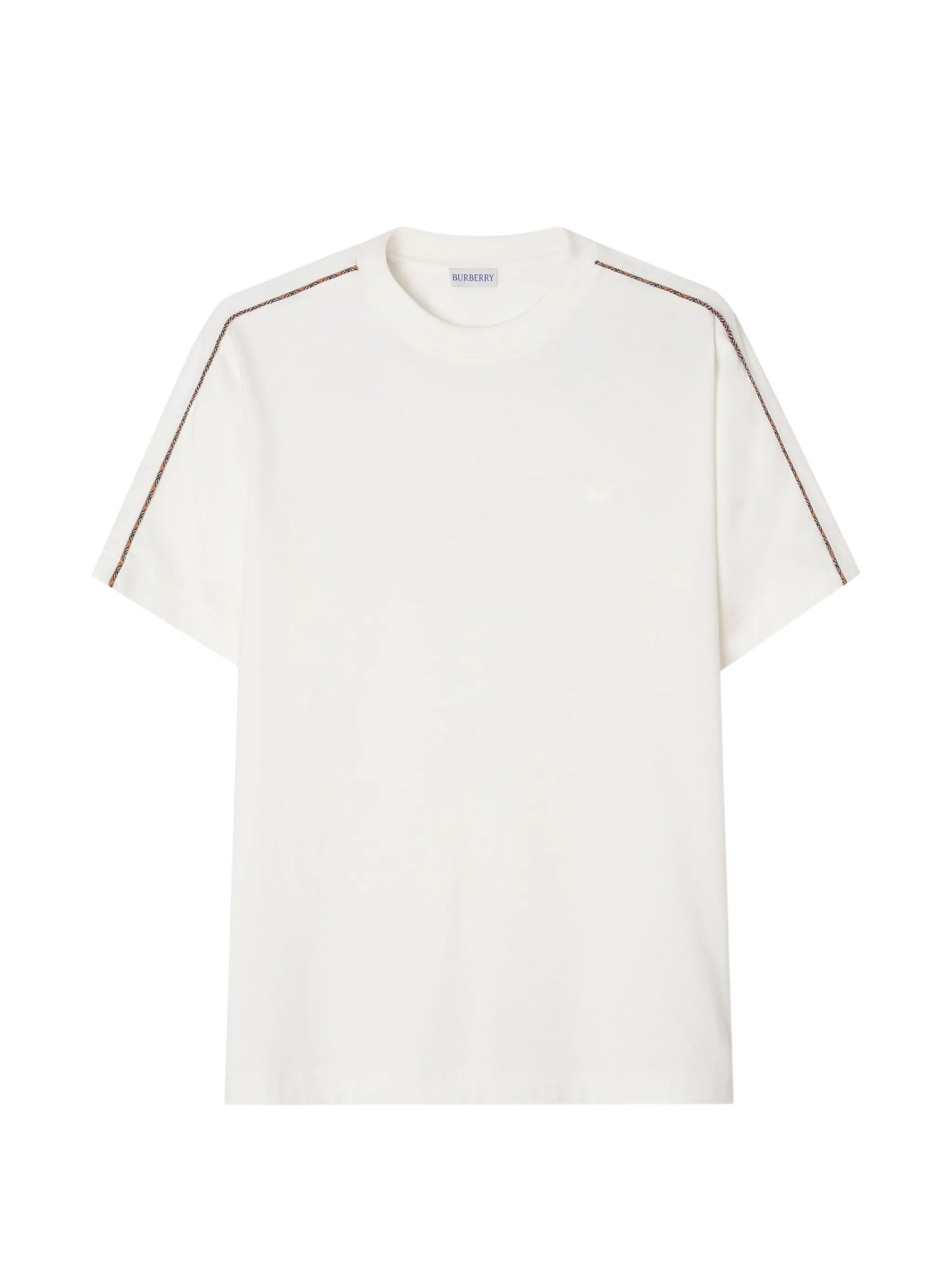 Check piping cotton T-shirt