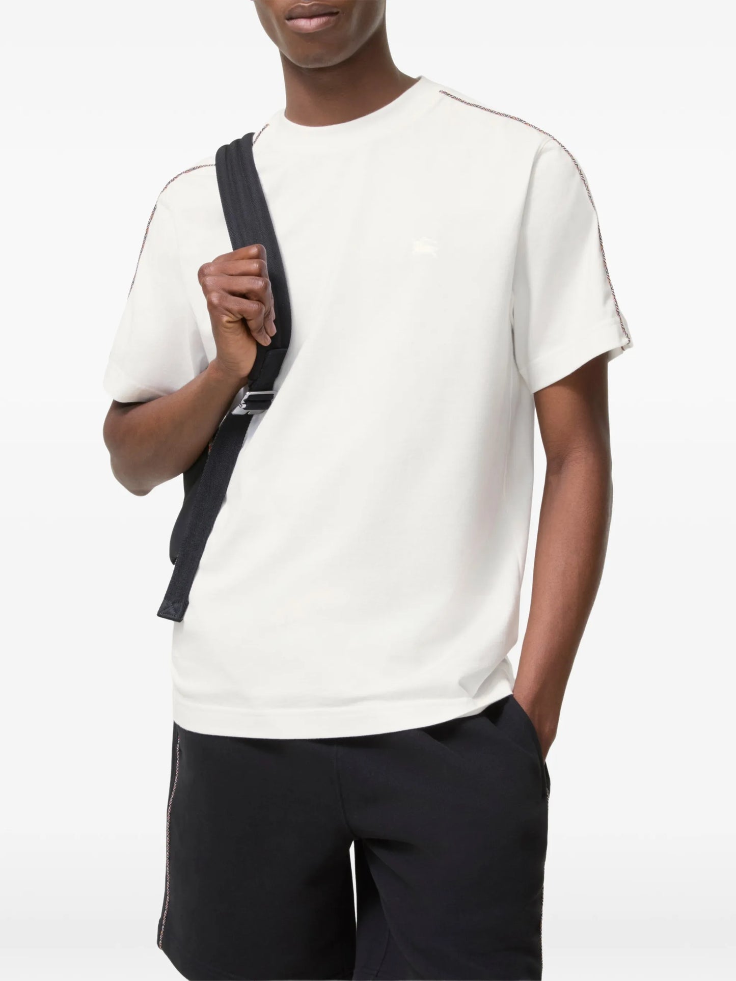 Seth check-trim T-shirt