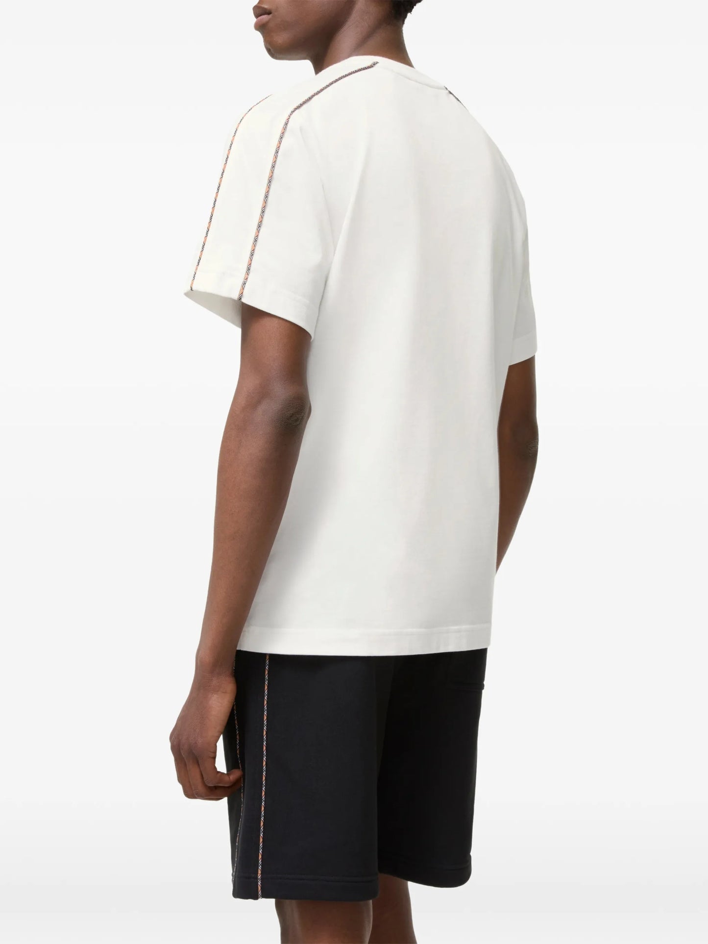 Check piping cotton T-shirt