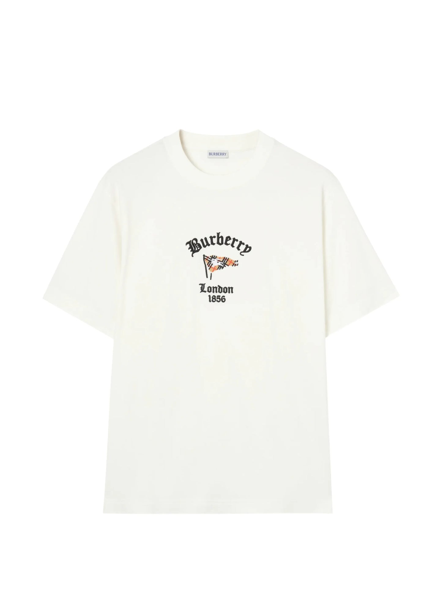 Check-flag cotton T-shirt
