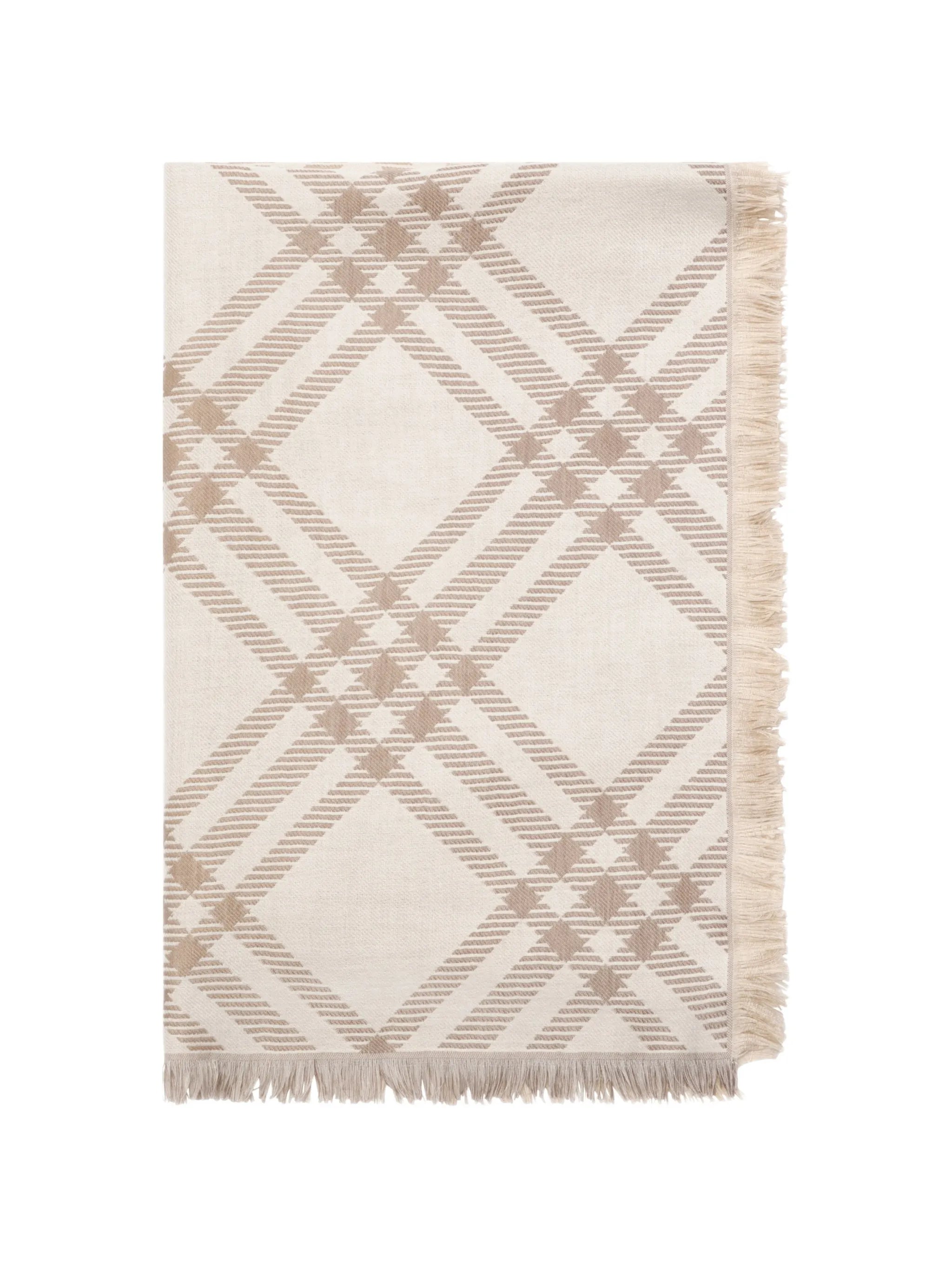 gradient Check wool silk scarf