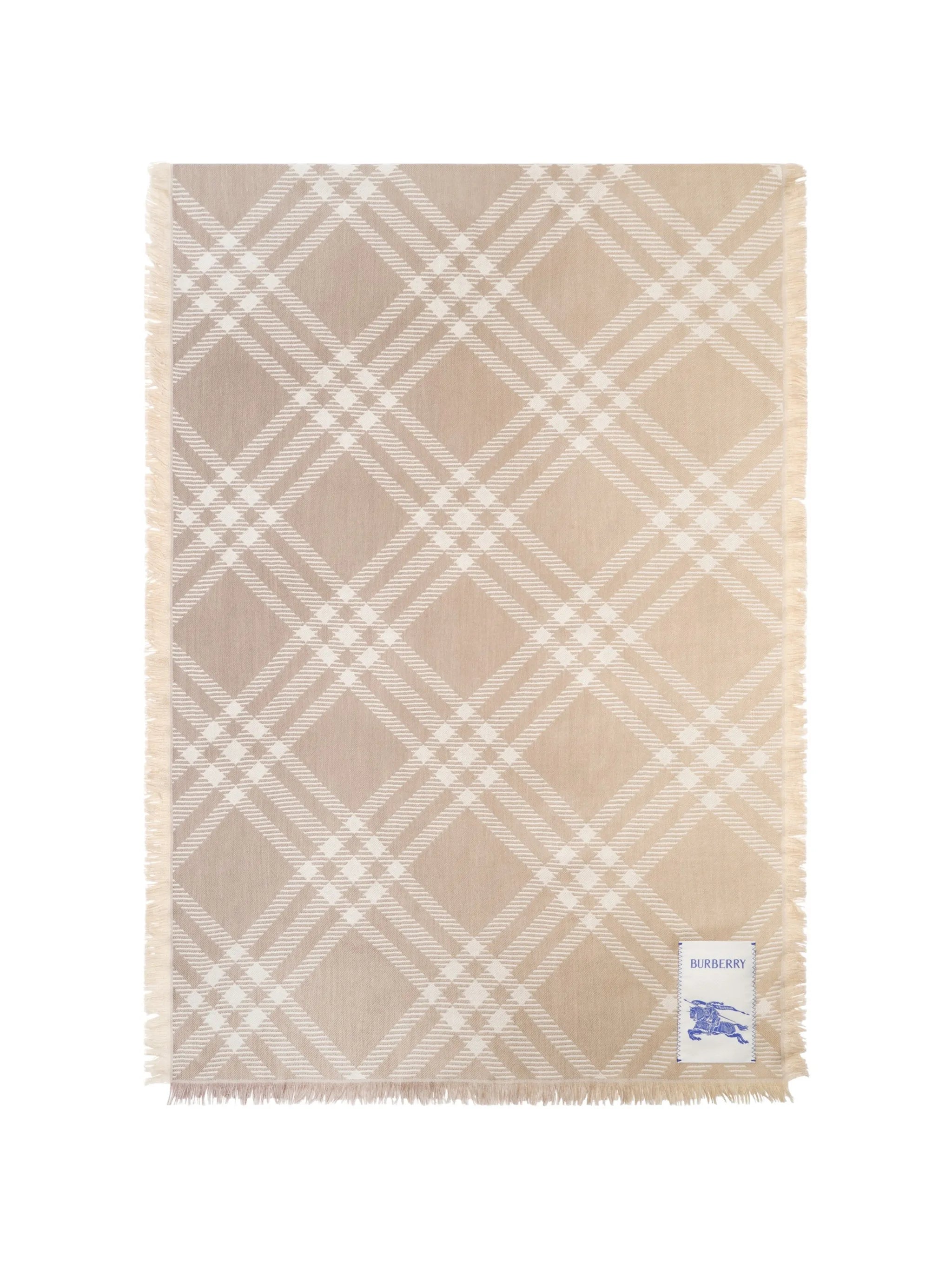 gradient Check wool silk scarf