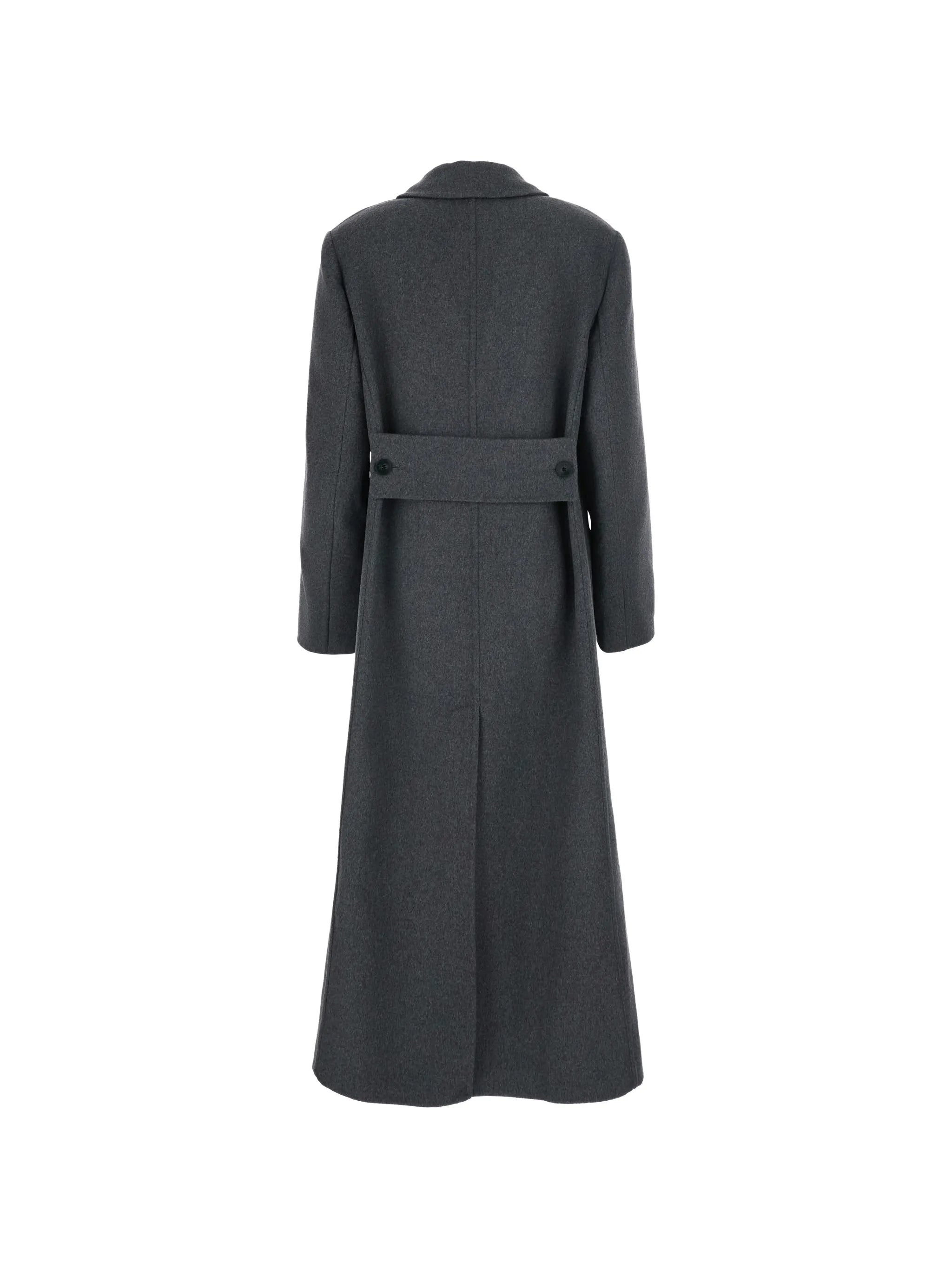 double-breasted peaked-lapel coat