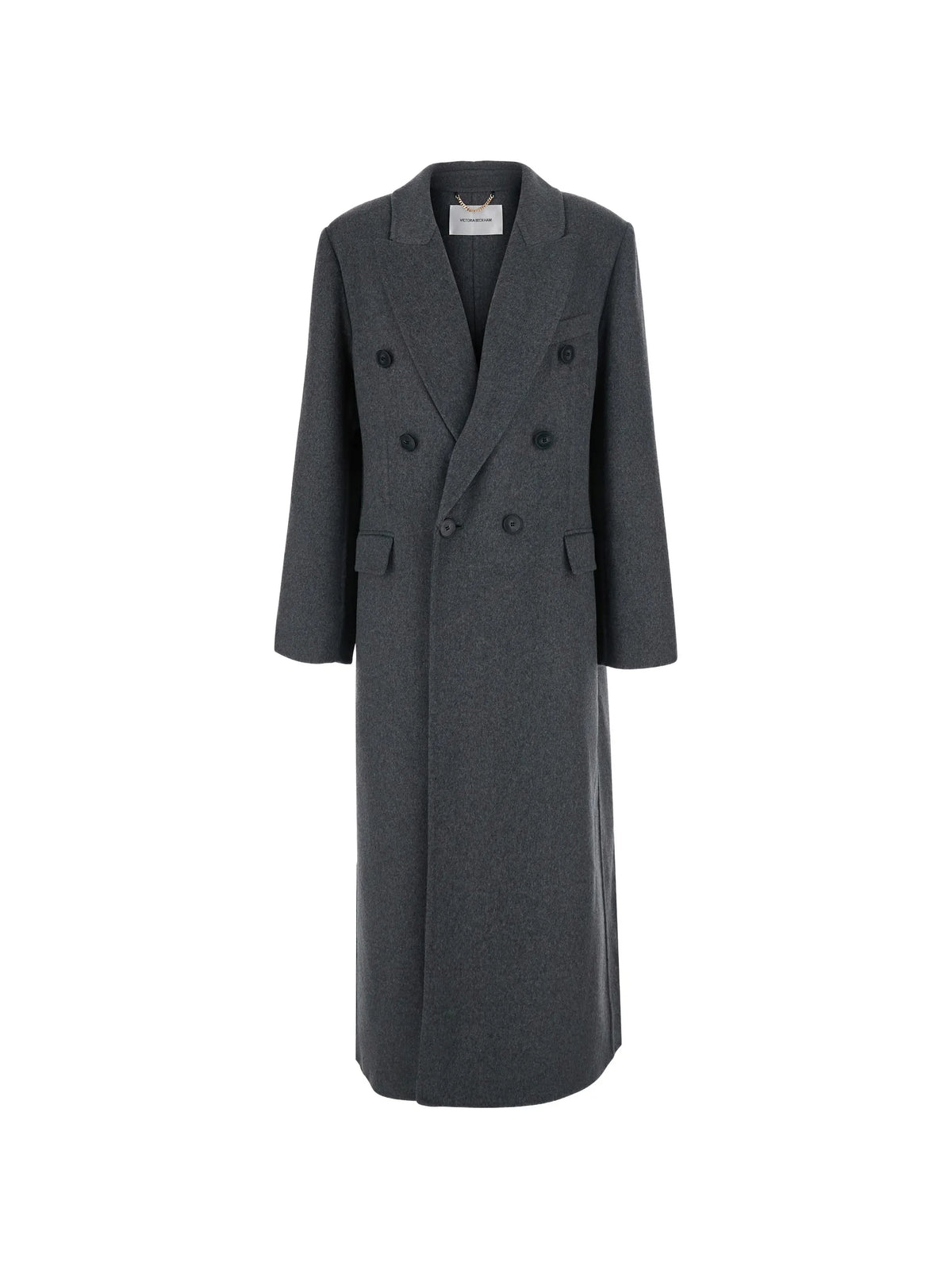 double-breasted peaked-lapel coat