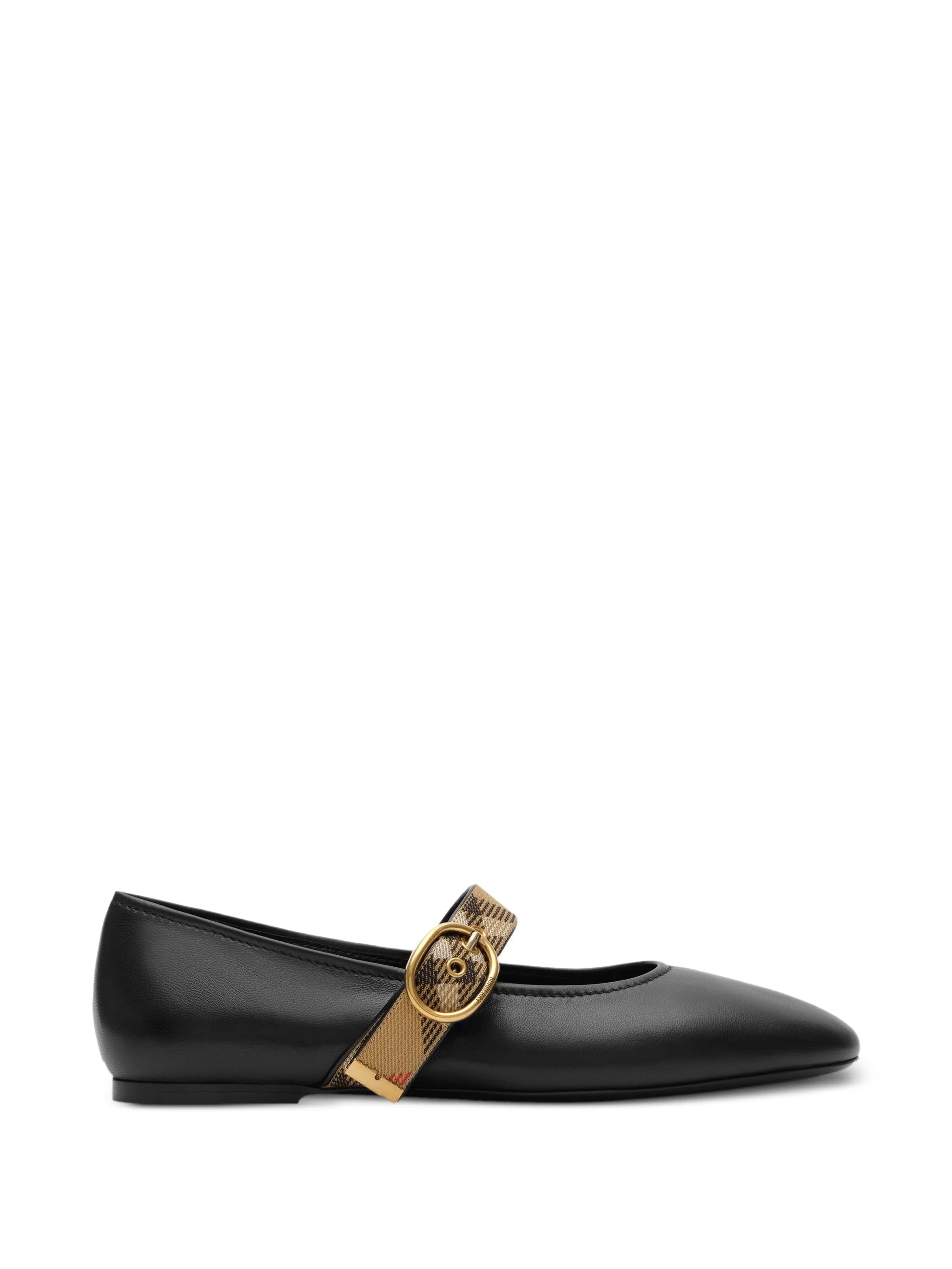 Check-strap leather Robin ballerinas