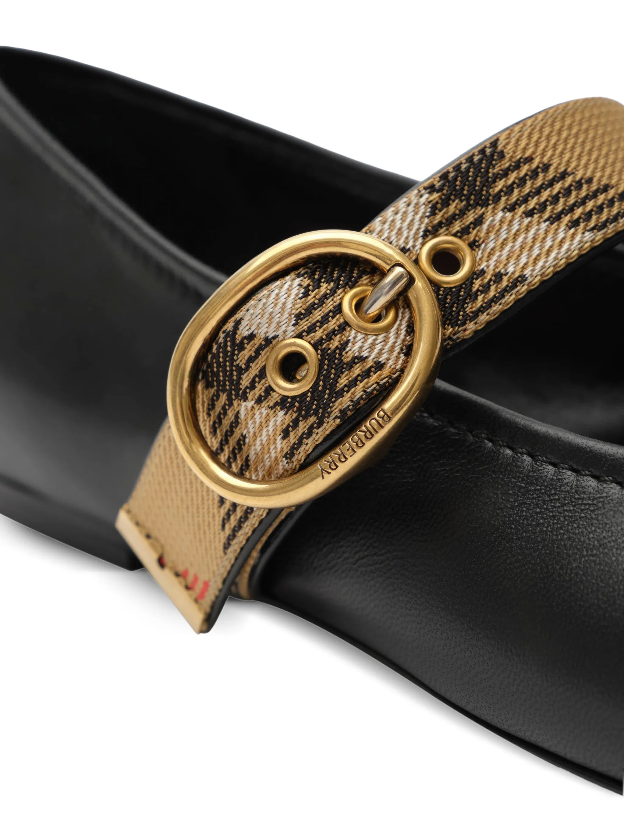 Check-strap leather Robin ballerinas