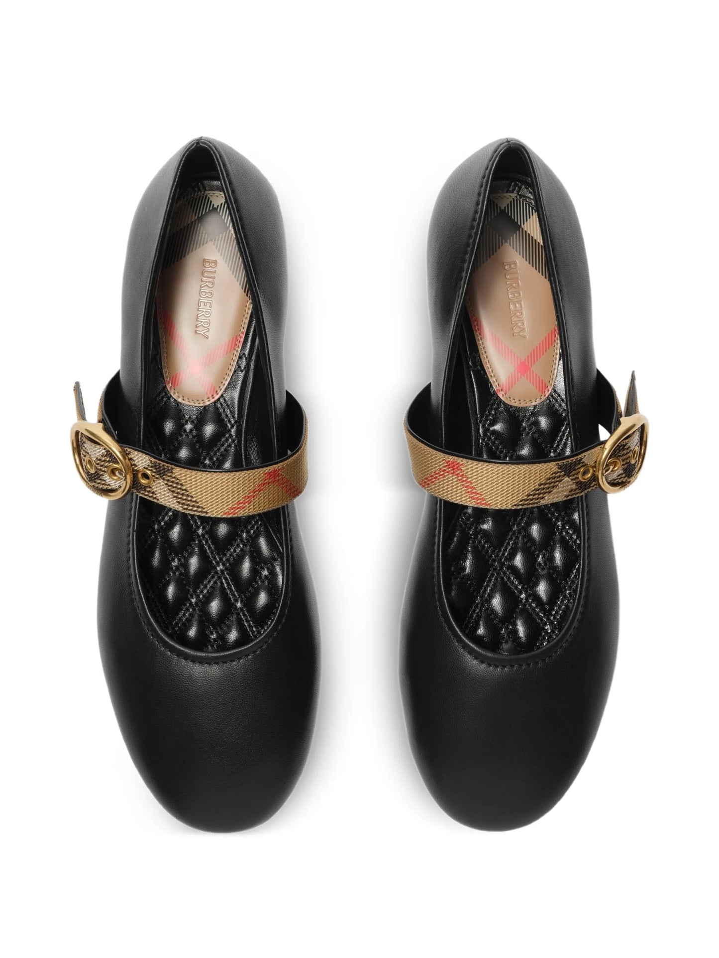 Check-strap leather Robin ballerinas