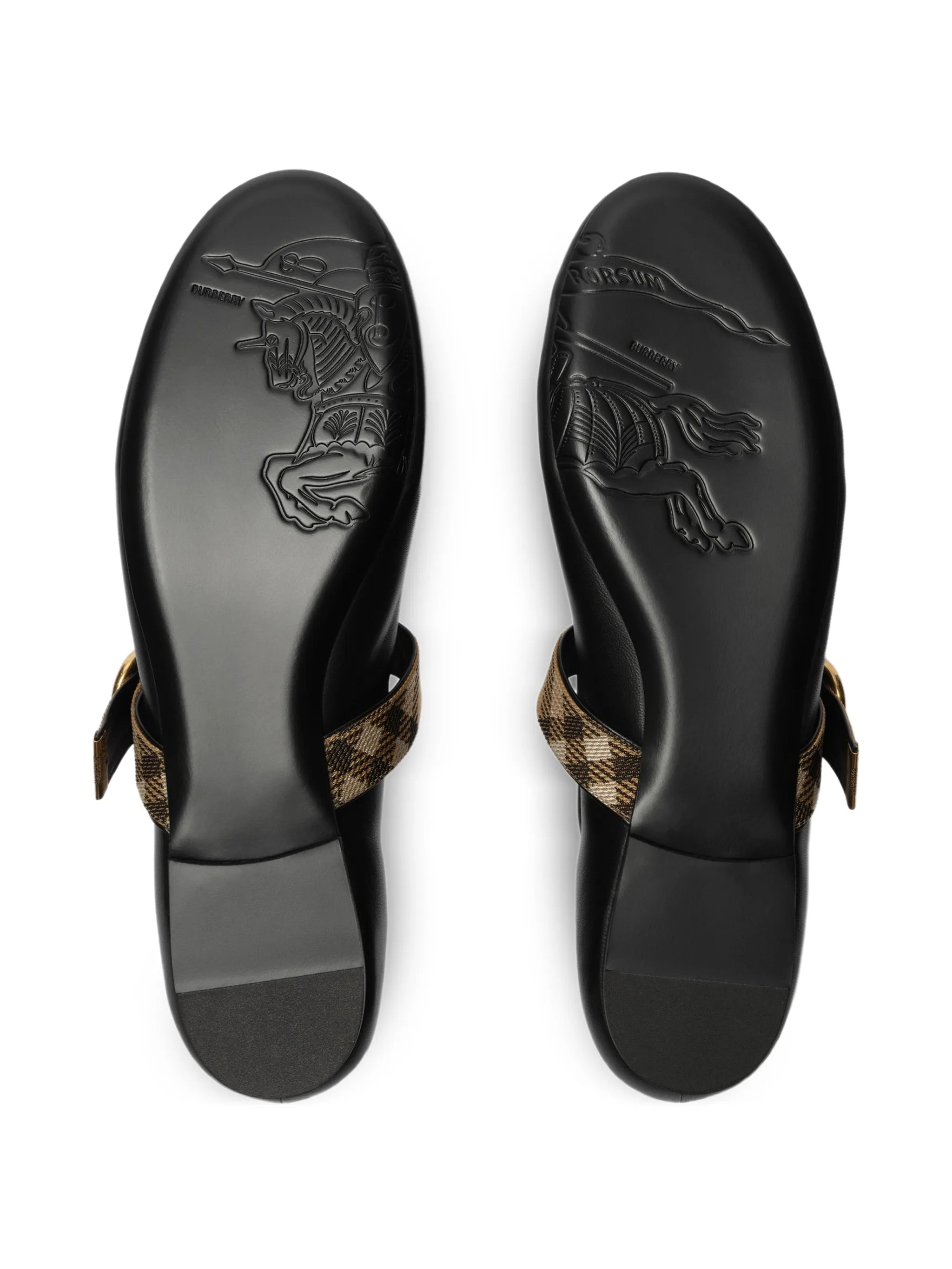 Check-strap leather Robin ballerinas