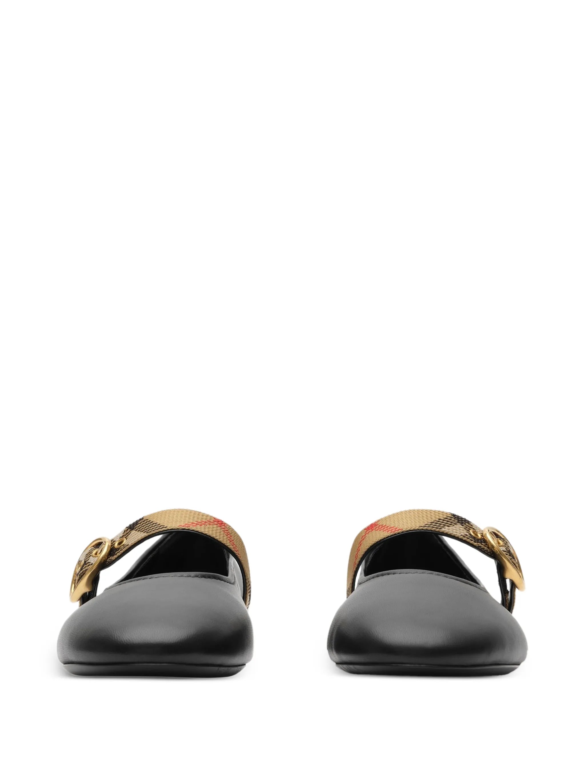 Check-strap leather Robin ballerinas