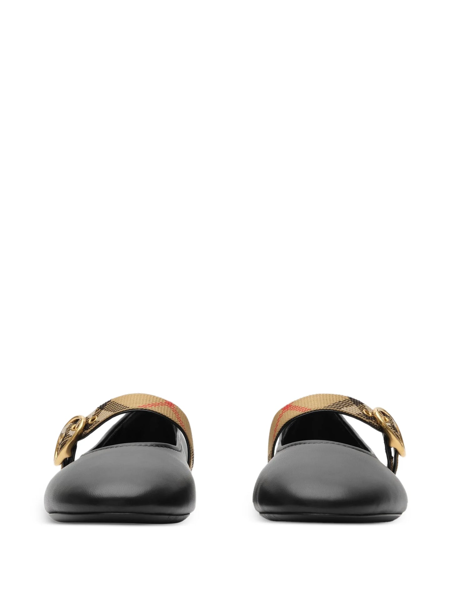 Check-strap leather Robin ballerinas