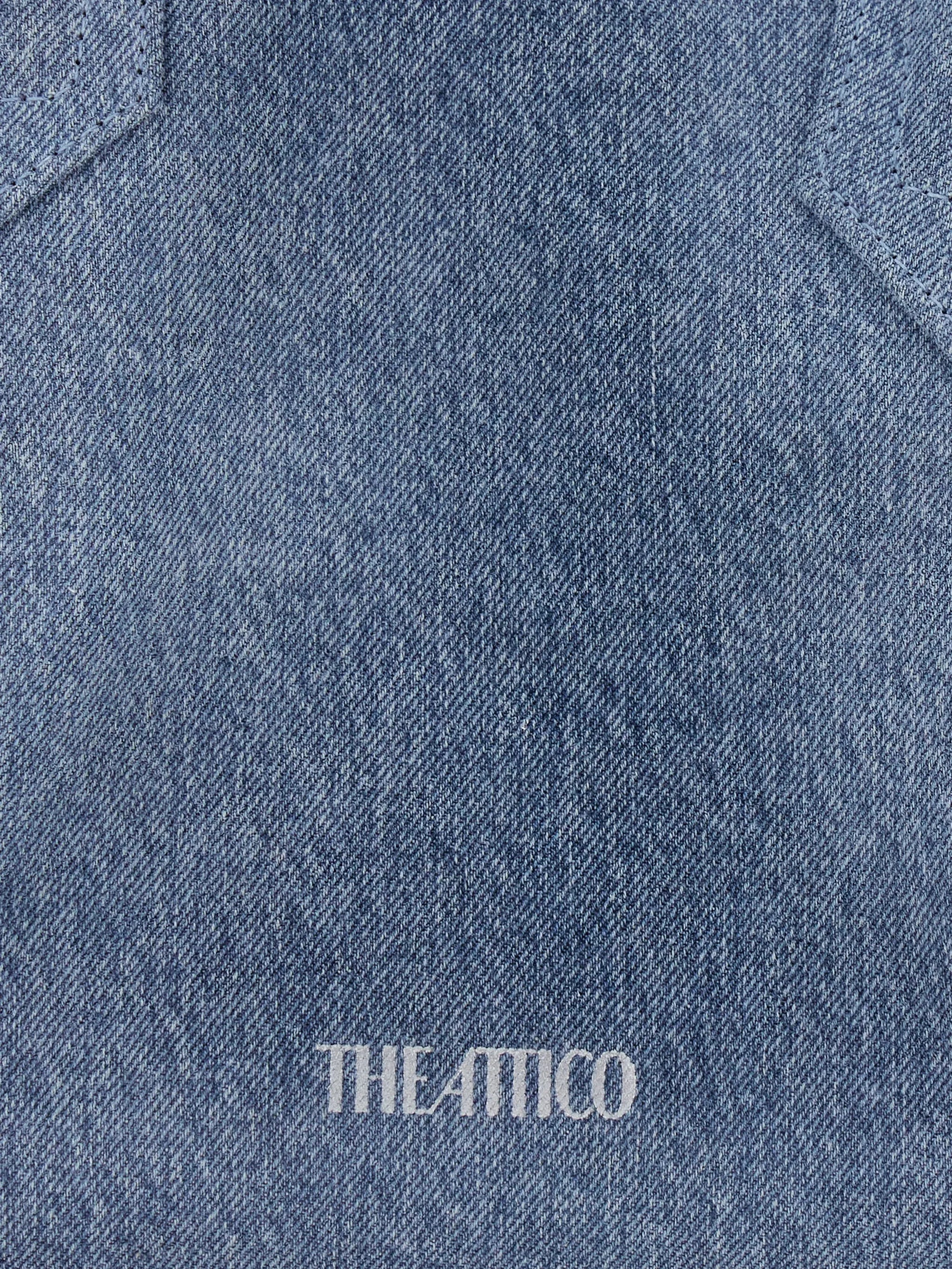 ''La Passeggiata Medium'' washed denim top handle bag