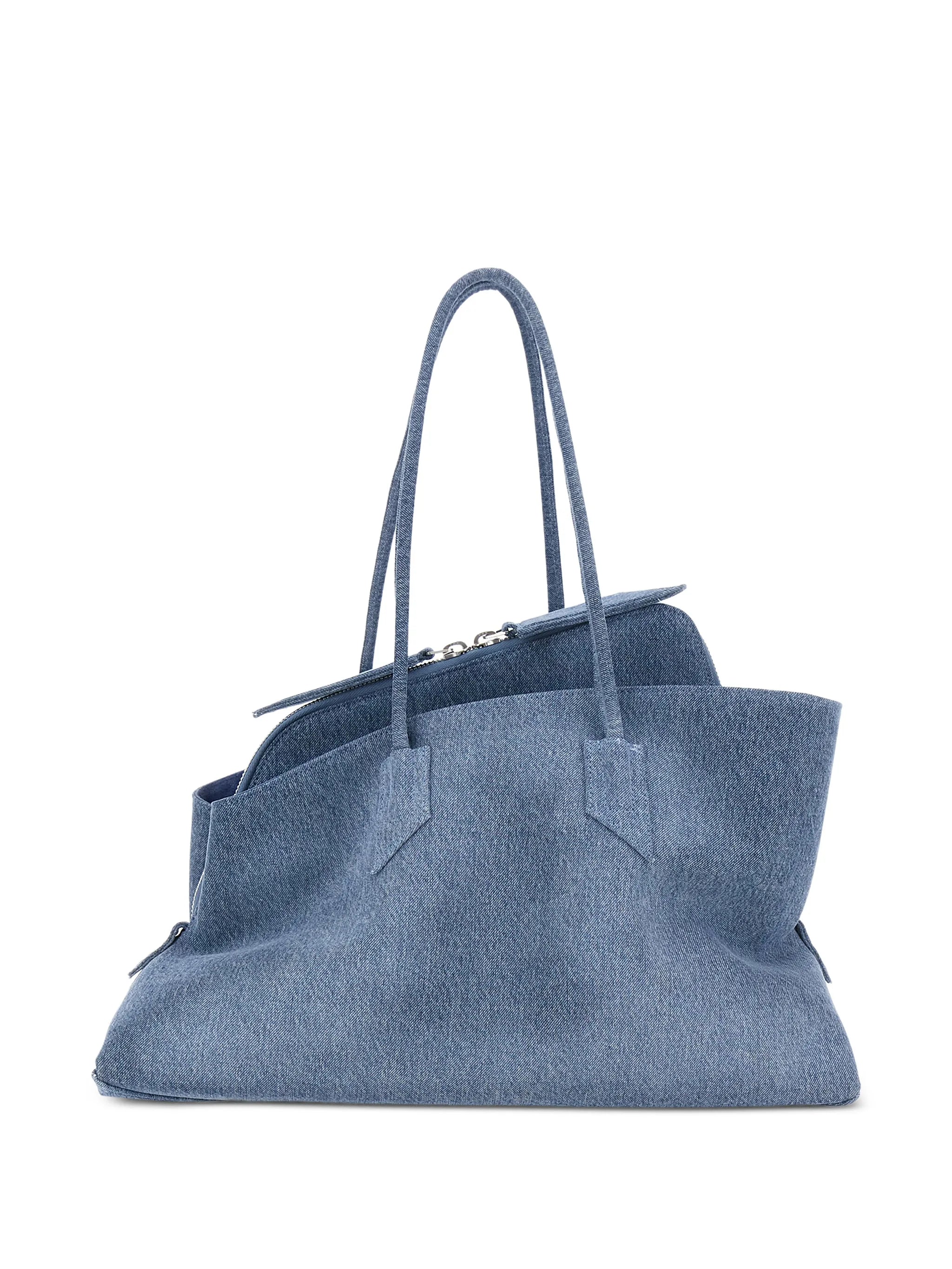 ''La Passeggiata Medium'' washed denim top handle bag