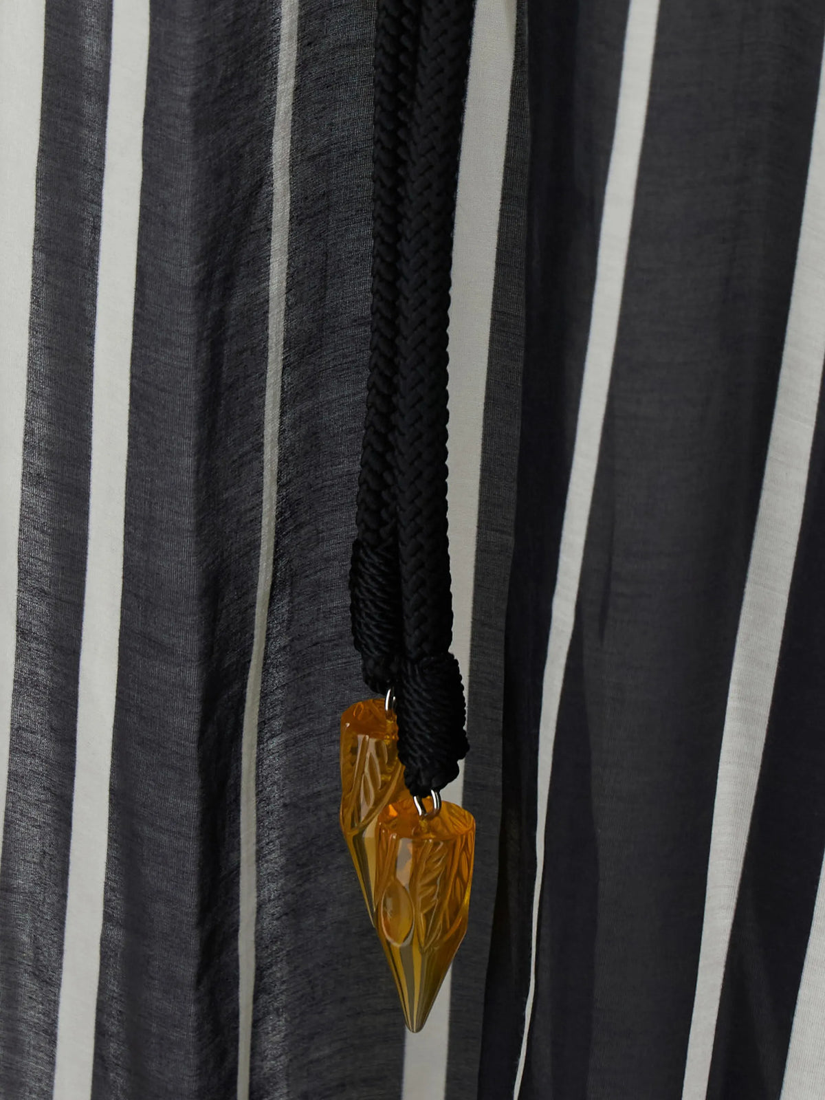Belted striped silk caftan