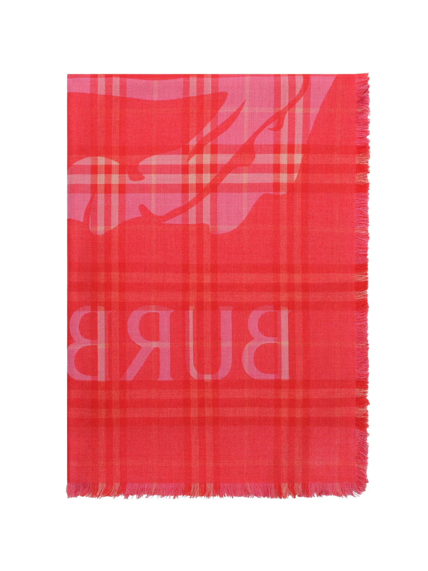 wide Knight Check wool silk scarf