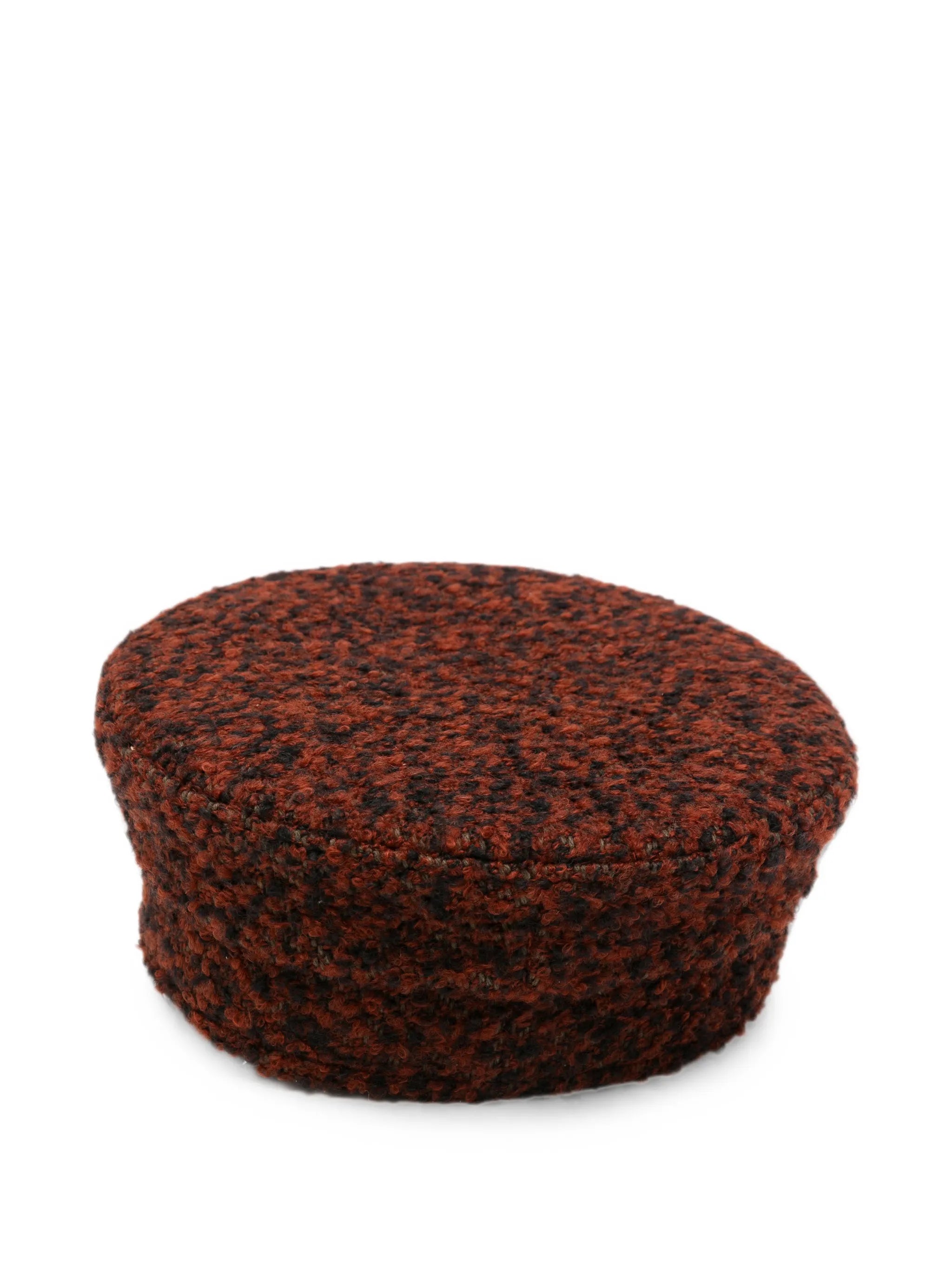 logo-embroidered bouclé baker boy hat