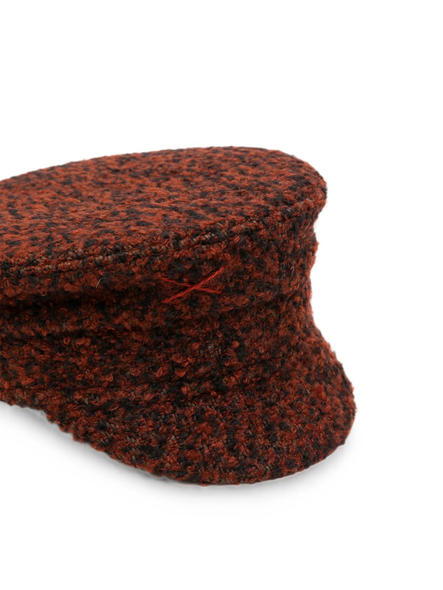 logo-embroidered bouclé baker boy hat