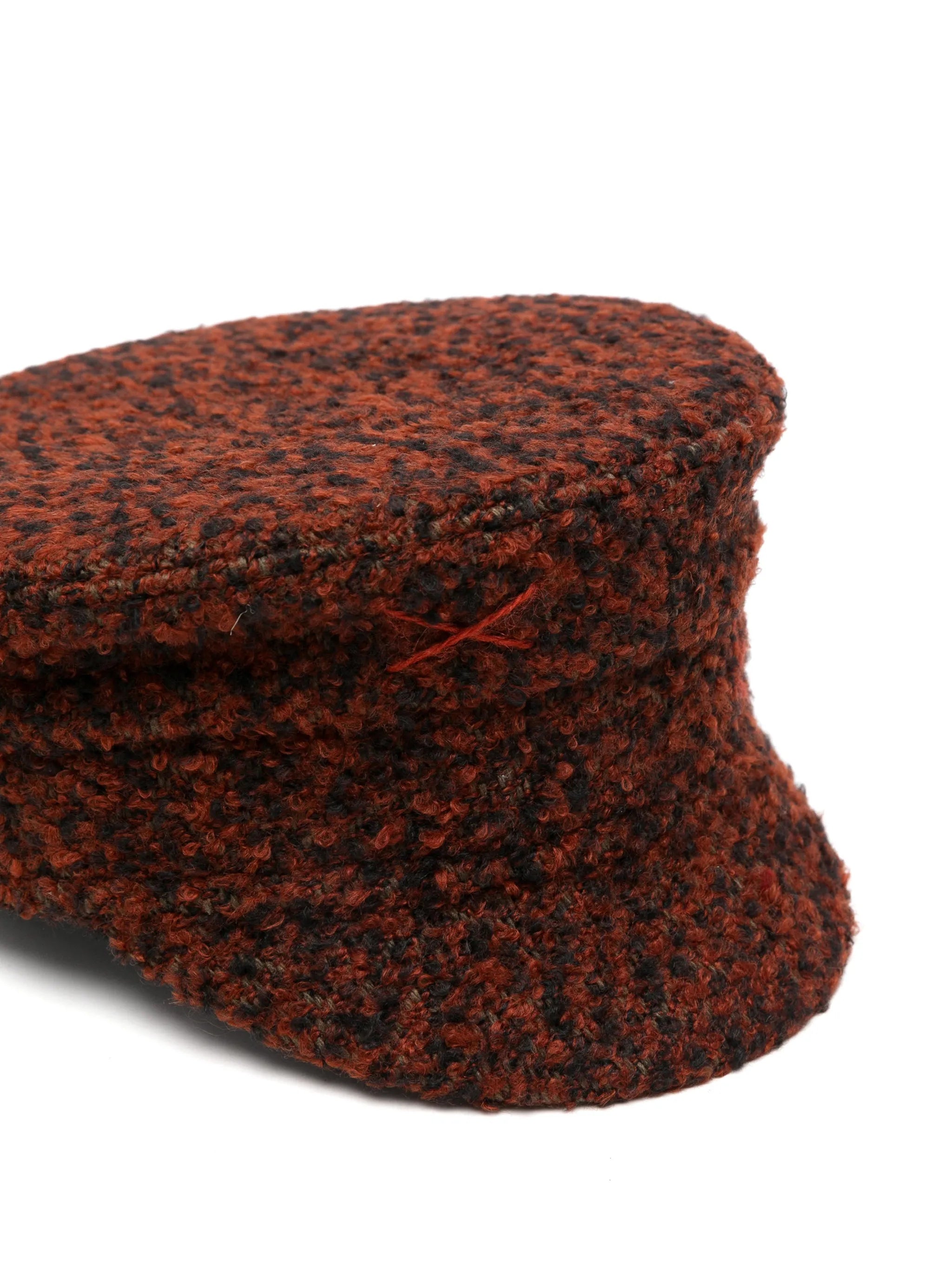 logo-embroidered bouclé baker boy hat