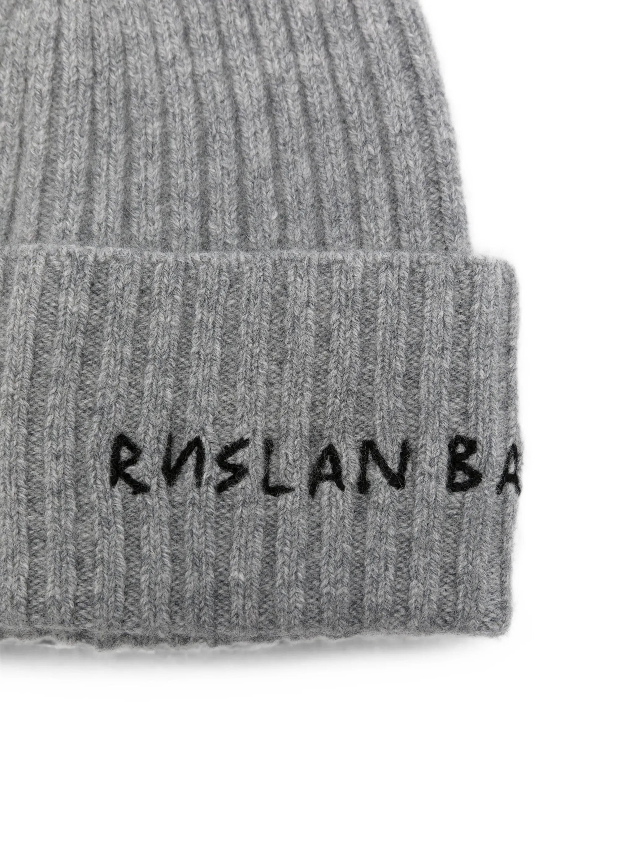 logo-embroidered ribbed beanie hat