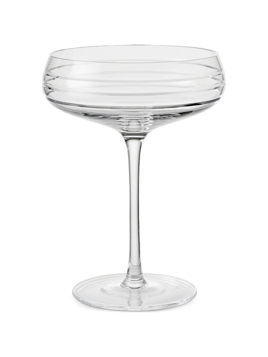triple-cut glass champagne coupe (set of four)