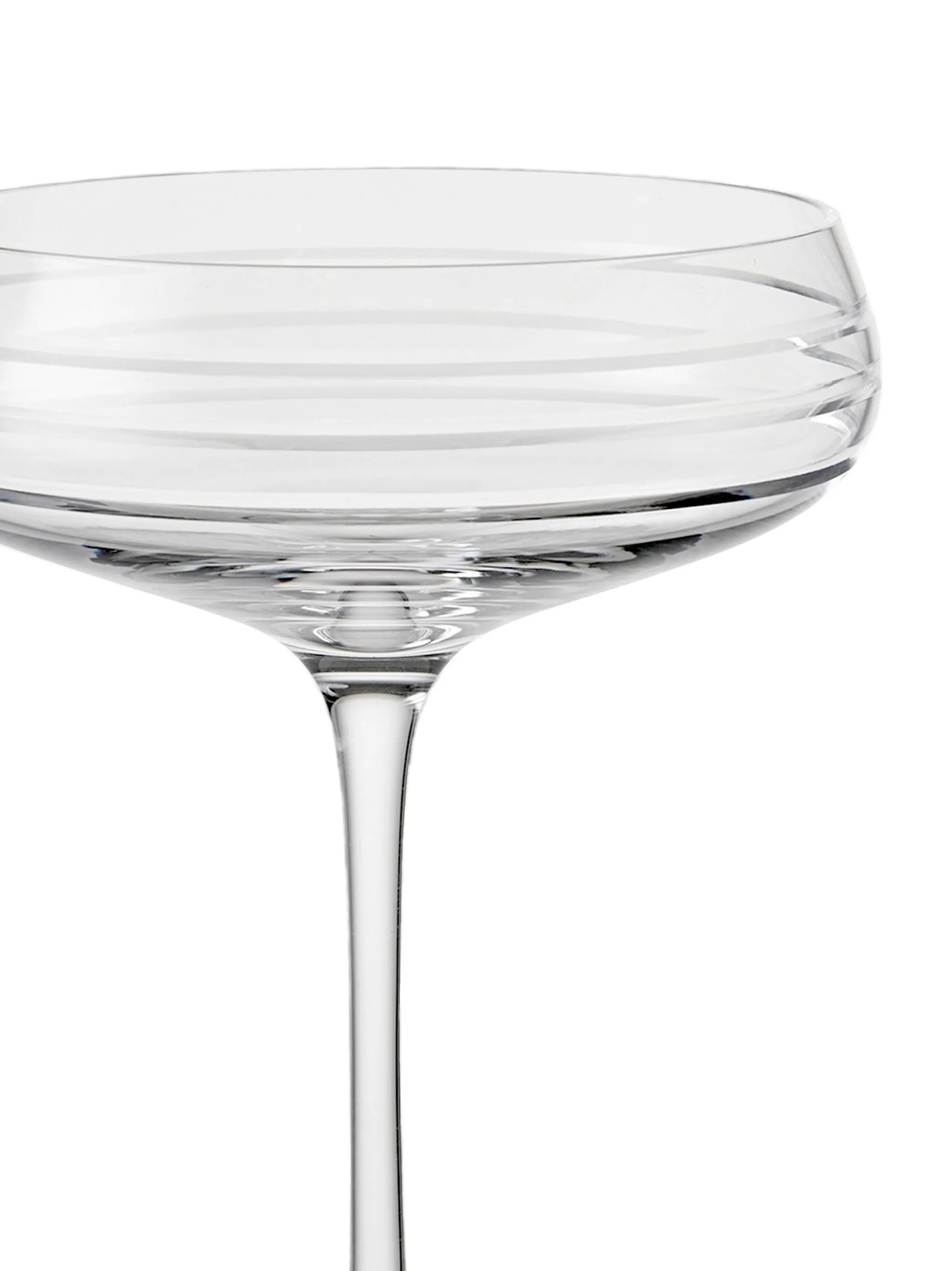 triple-cut glass champagne coupe (set of four)