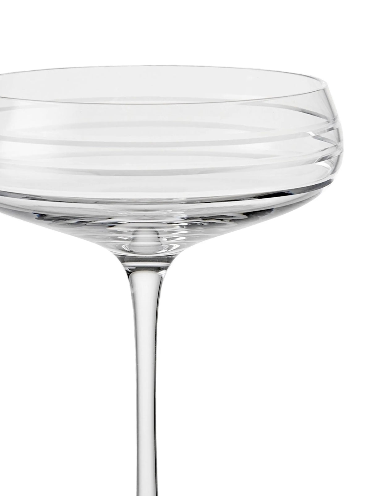 triple-cut glass champagne coupe (set of four)