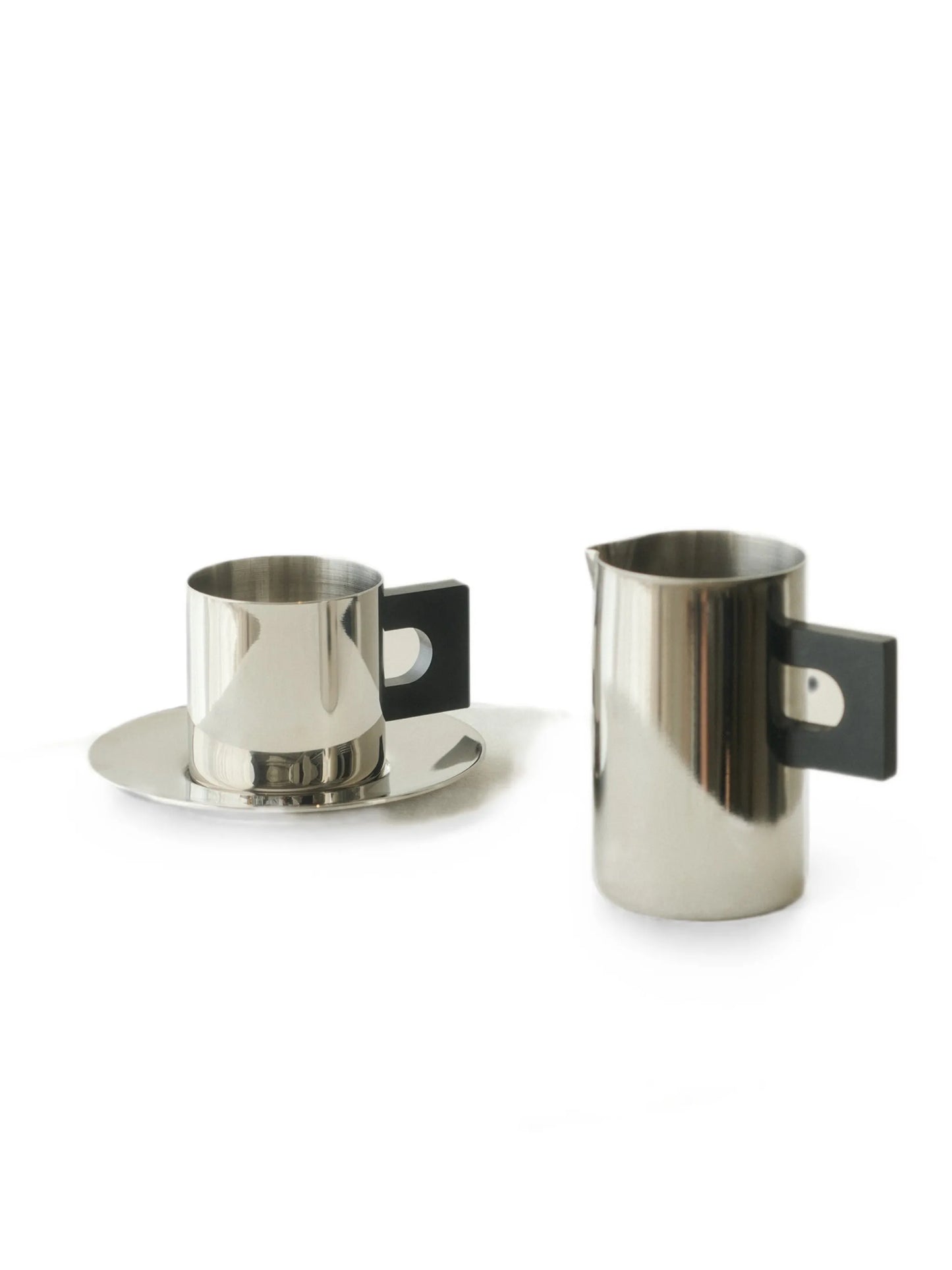 S.R polished-finish geometric-handle pitcher
