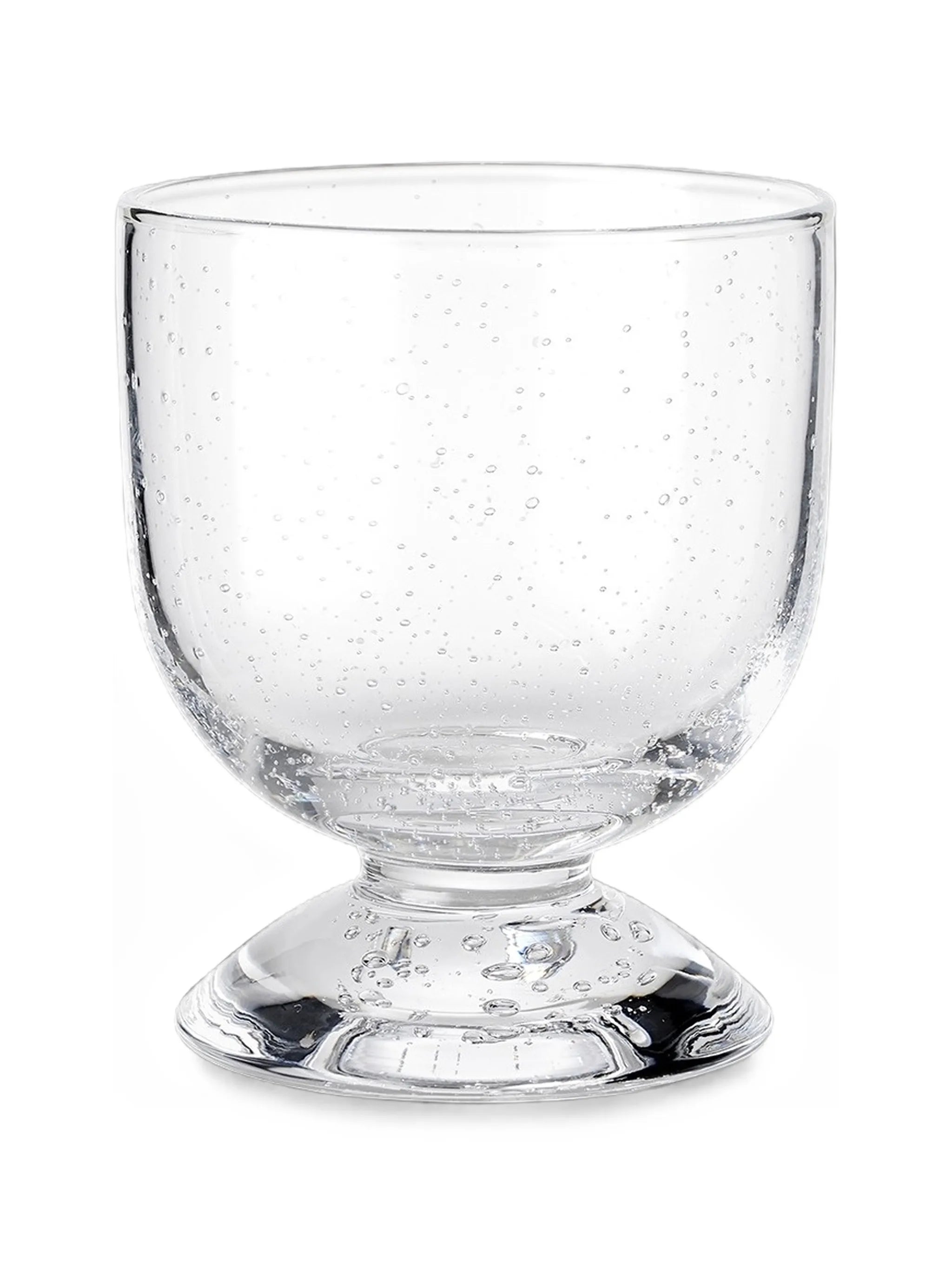 low bubble-effect footed glass