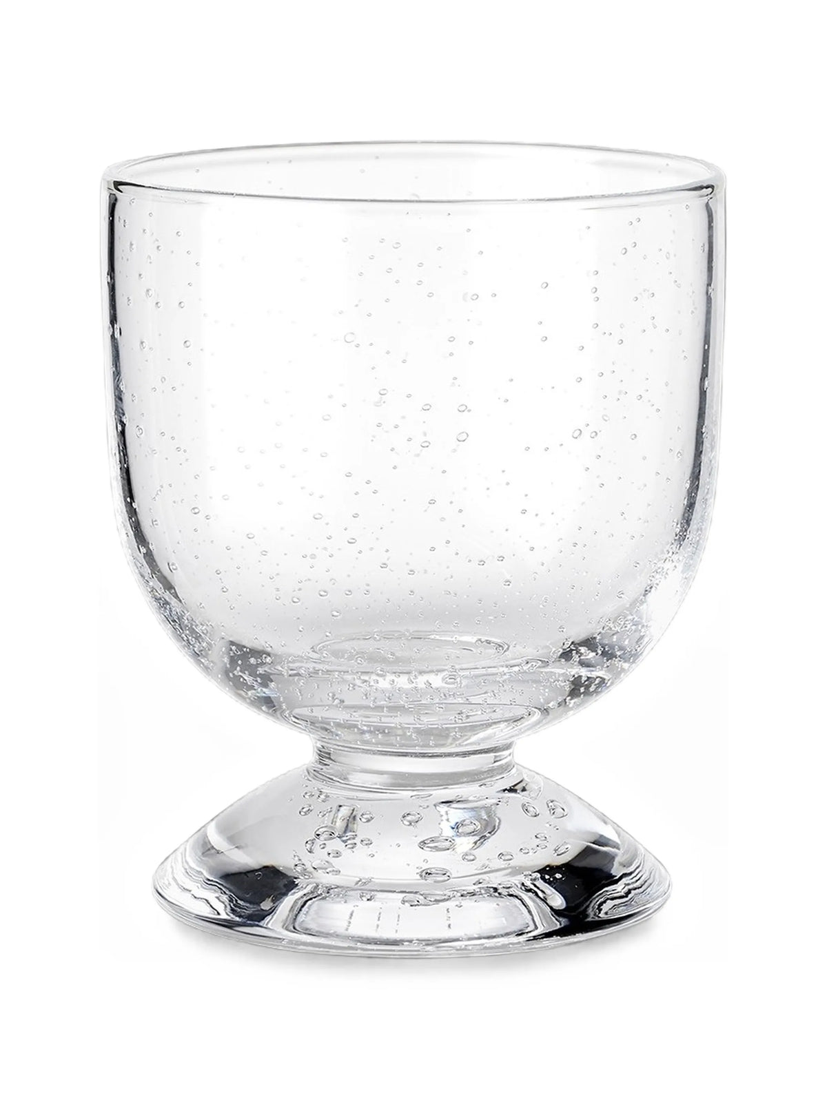 low bubble-effect footed glass