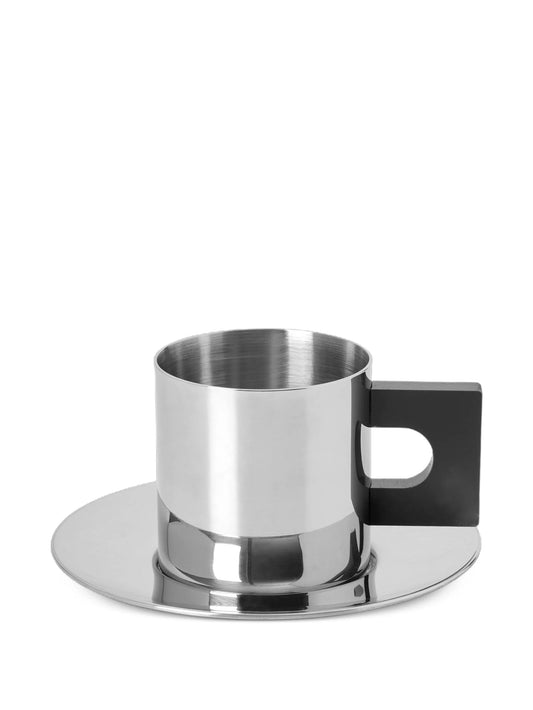 S.R geometric-handle cup and saucer