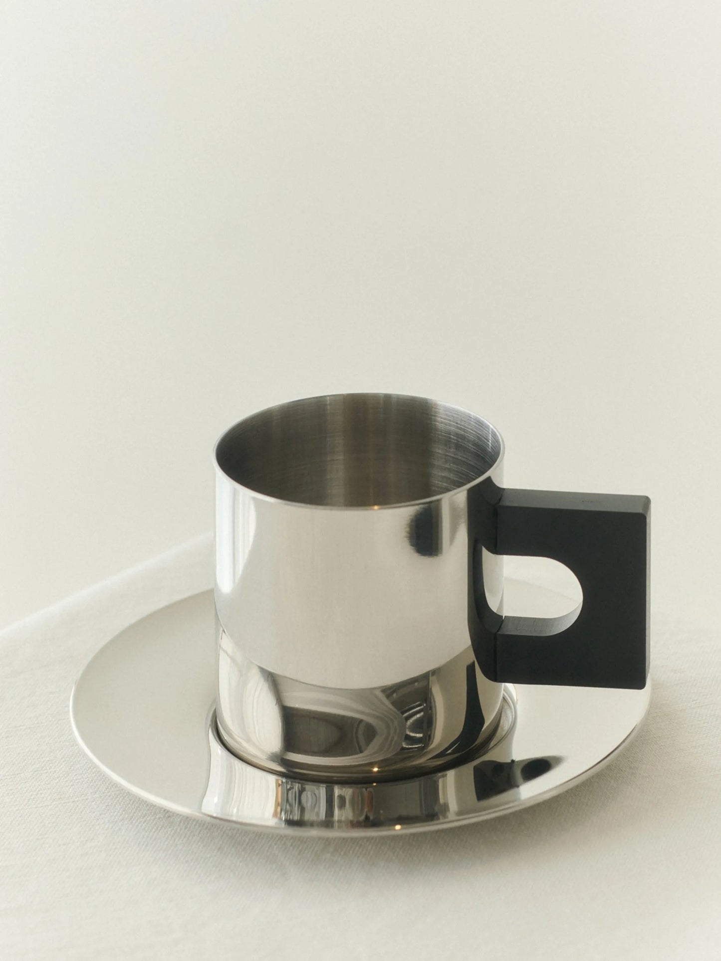 S.R geometric-handle cup and saucer
