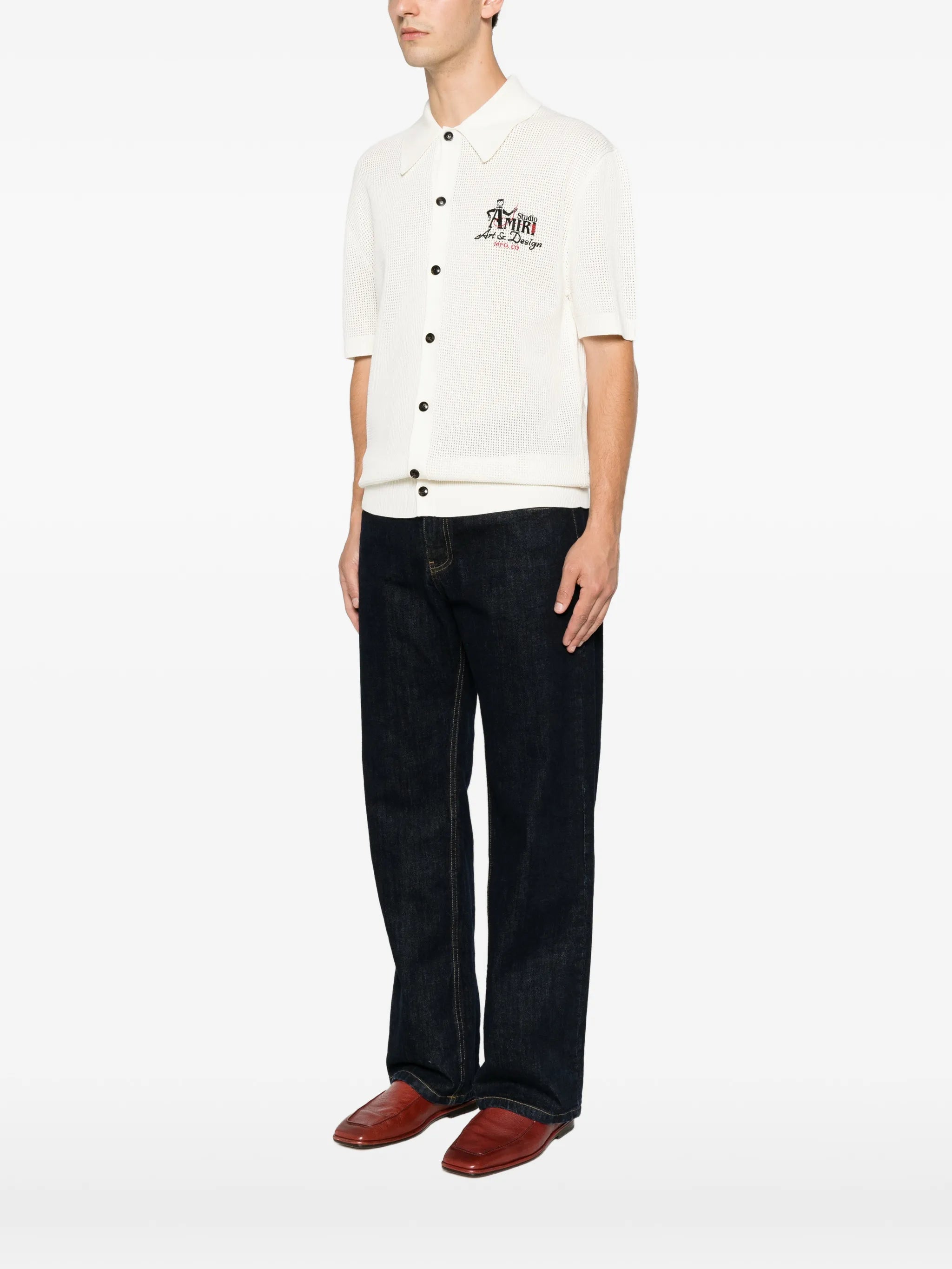 Studio logo-embroidered shirt