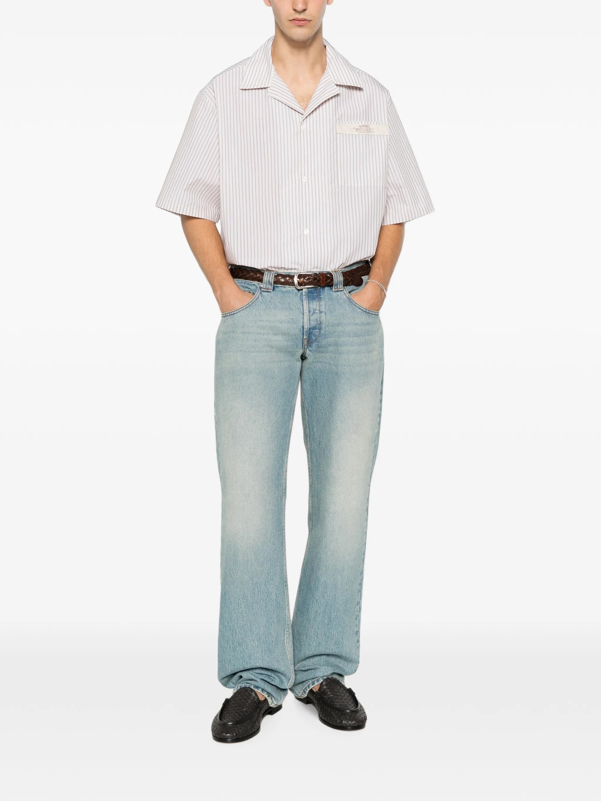 striped short-sleeve shirt